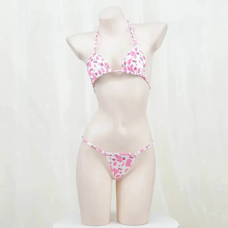 100% Strawberry Cow Lingerie Set