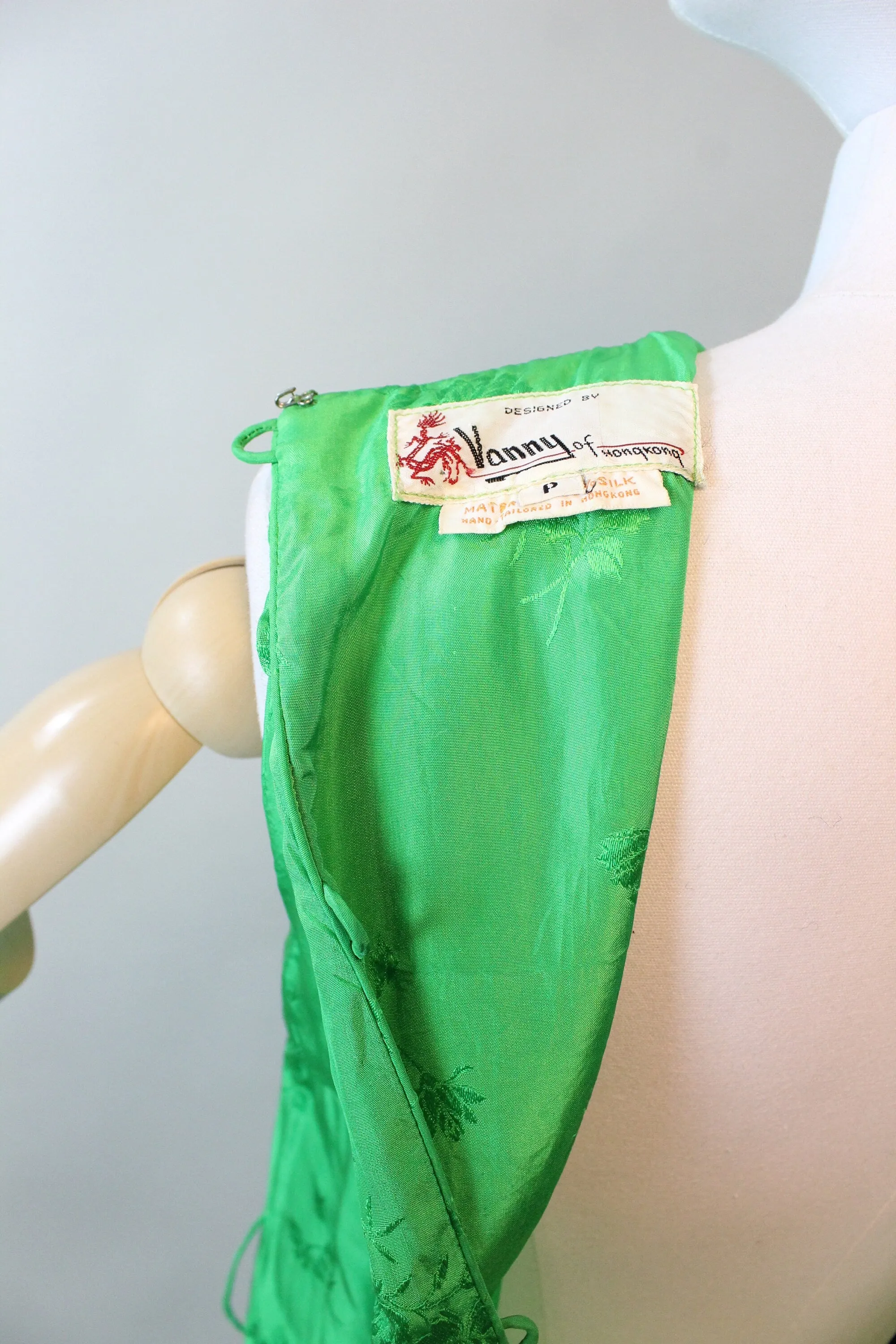 1960s green SILK jumpsuit PALAZZO xs | new fall