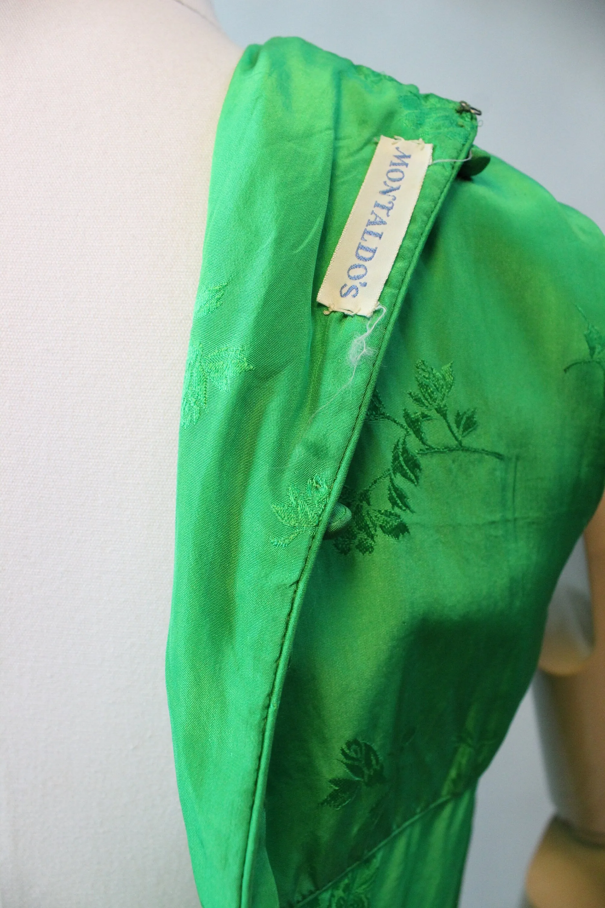 1960s green SILK jumpsuit PALAZZO xs | new fall