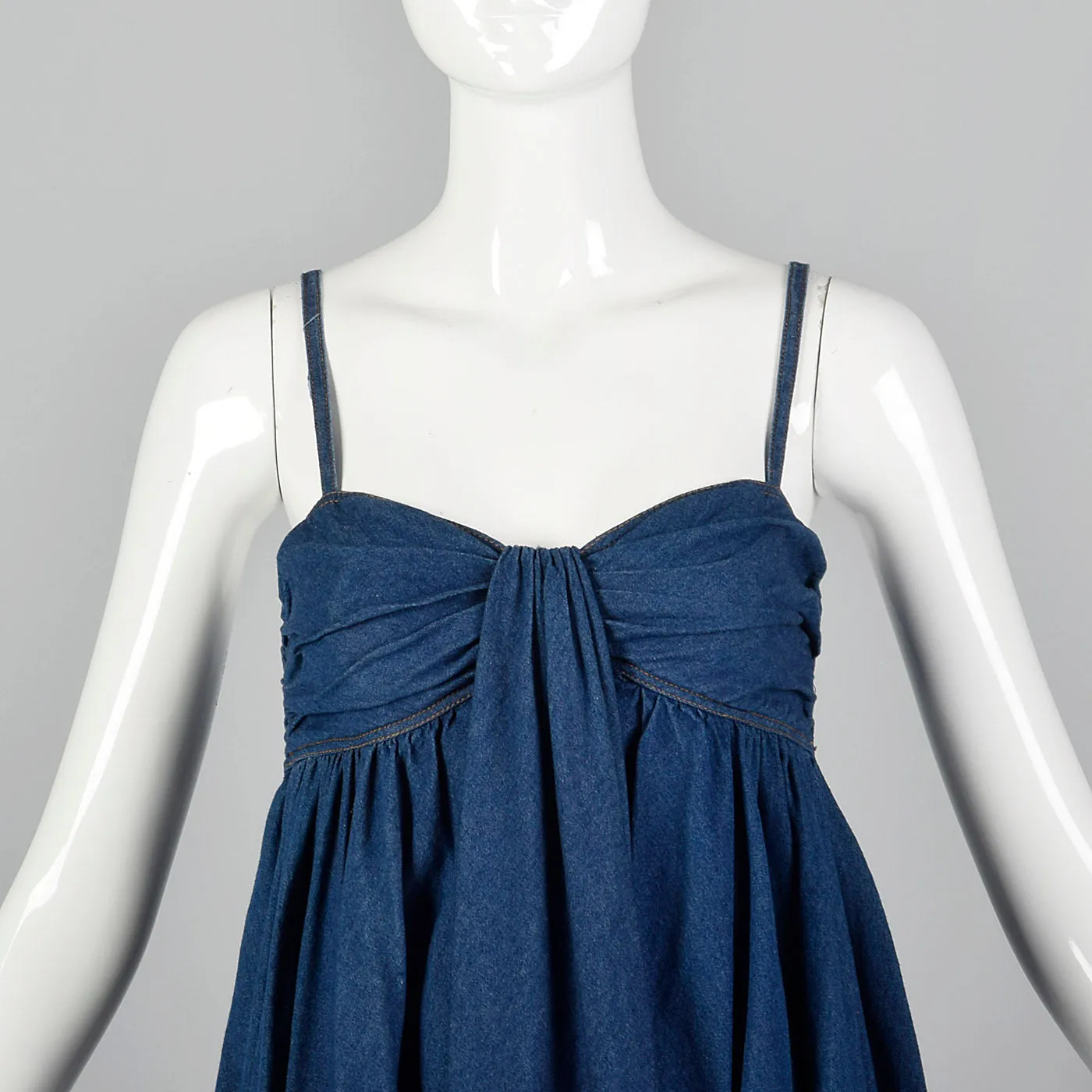 1990s DKNY Denim Babydoll Mini Dress