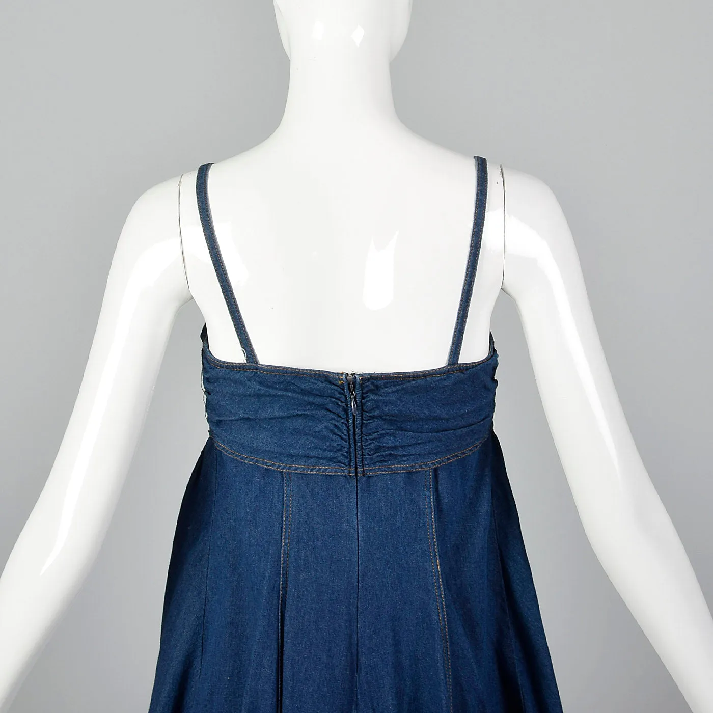 1990s DKNY Denim Babydoll Mini Dress