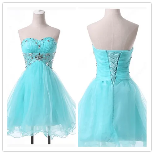 2022 Fashion Blue Tulle Sparkly Sweetheart 16 Dress Prom Dresses