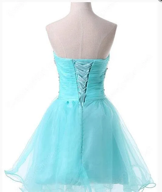 2022 Fashion Blue Tulle Sparkly Sweetheart 16 Dress Prom Dresses