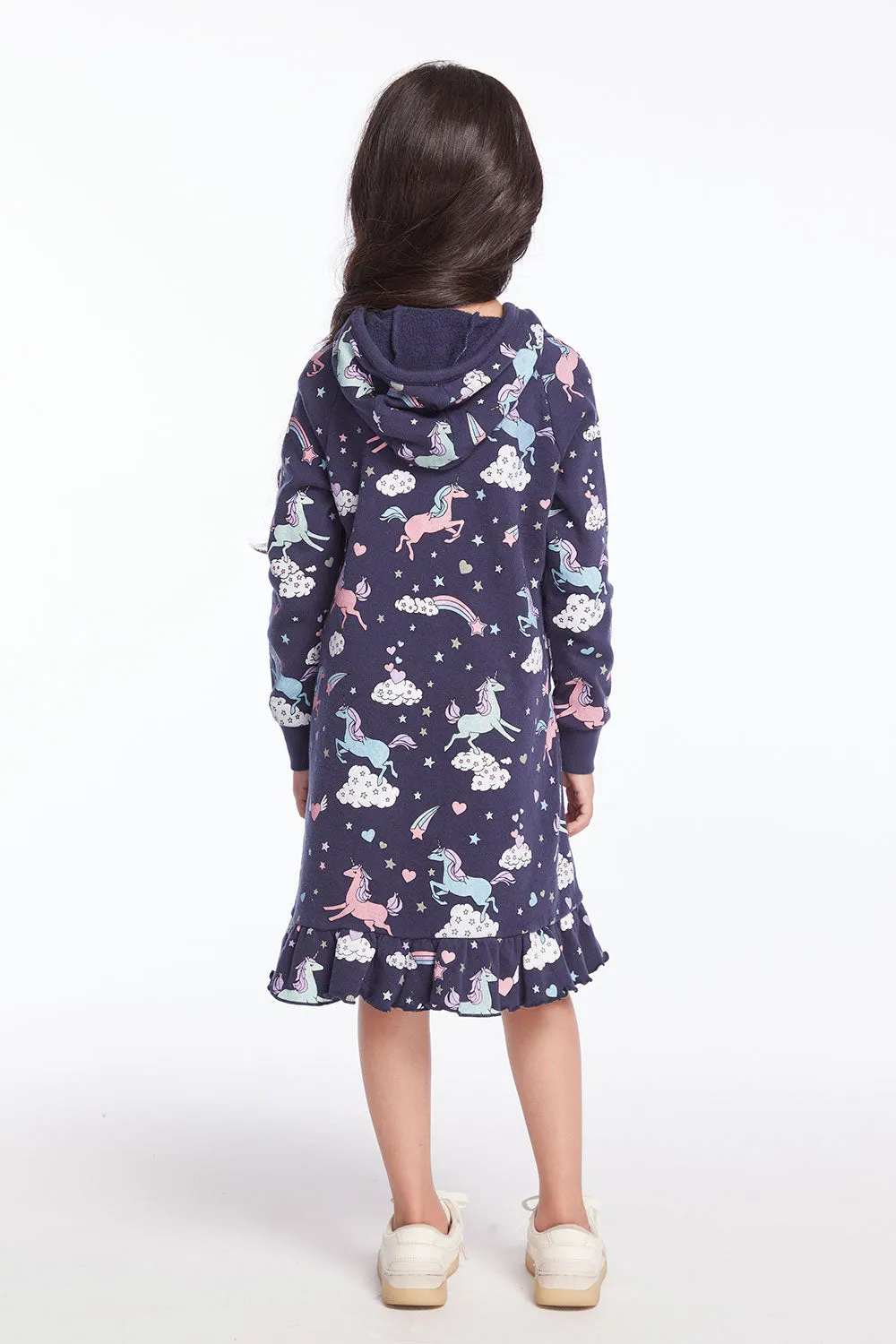 Allover Unicorns Girls Hoodie Dress