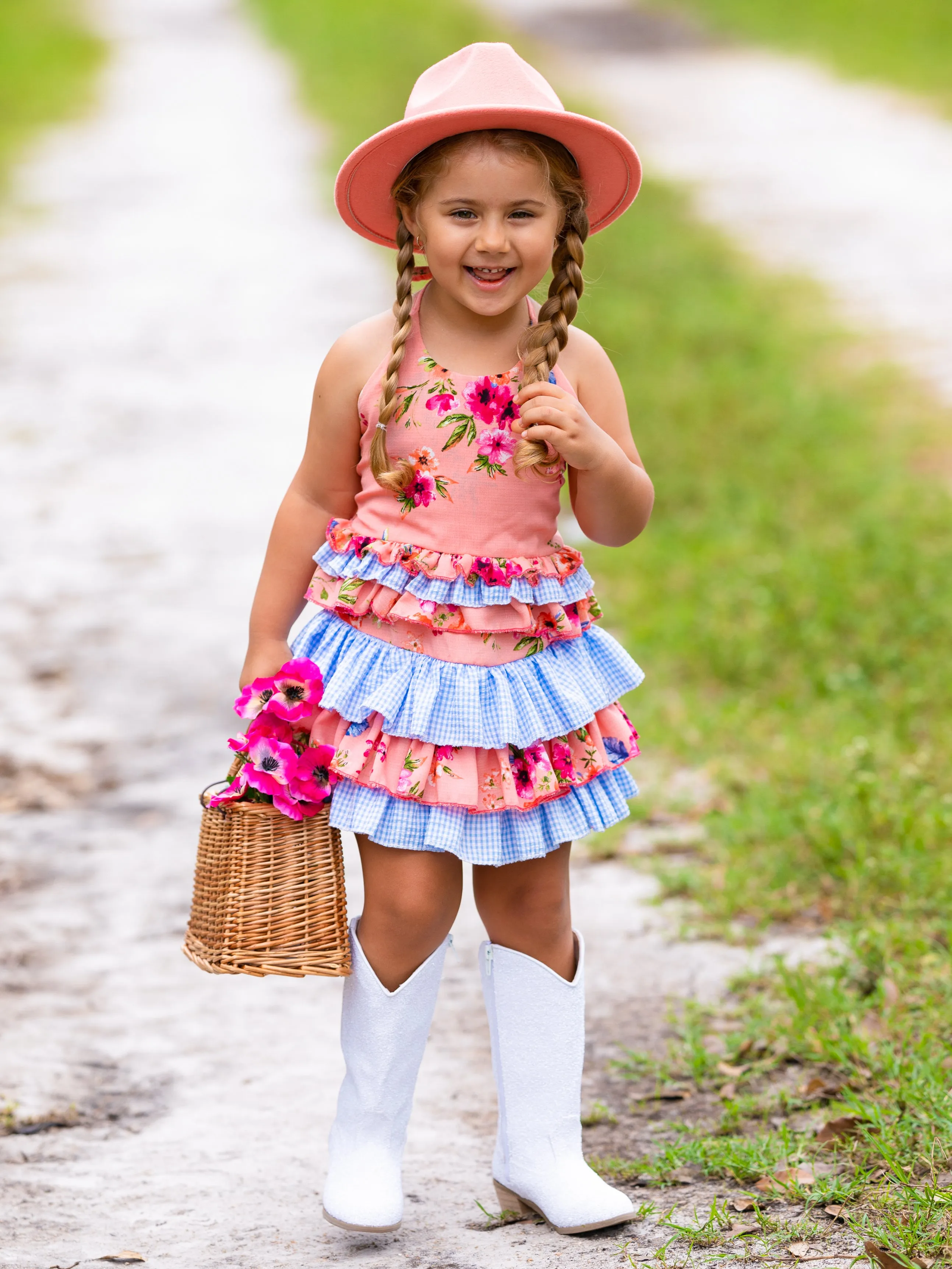 Always Better Together Ruffled Halter Skirt Set