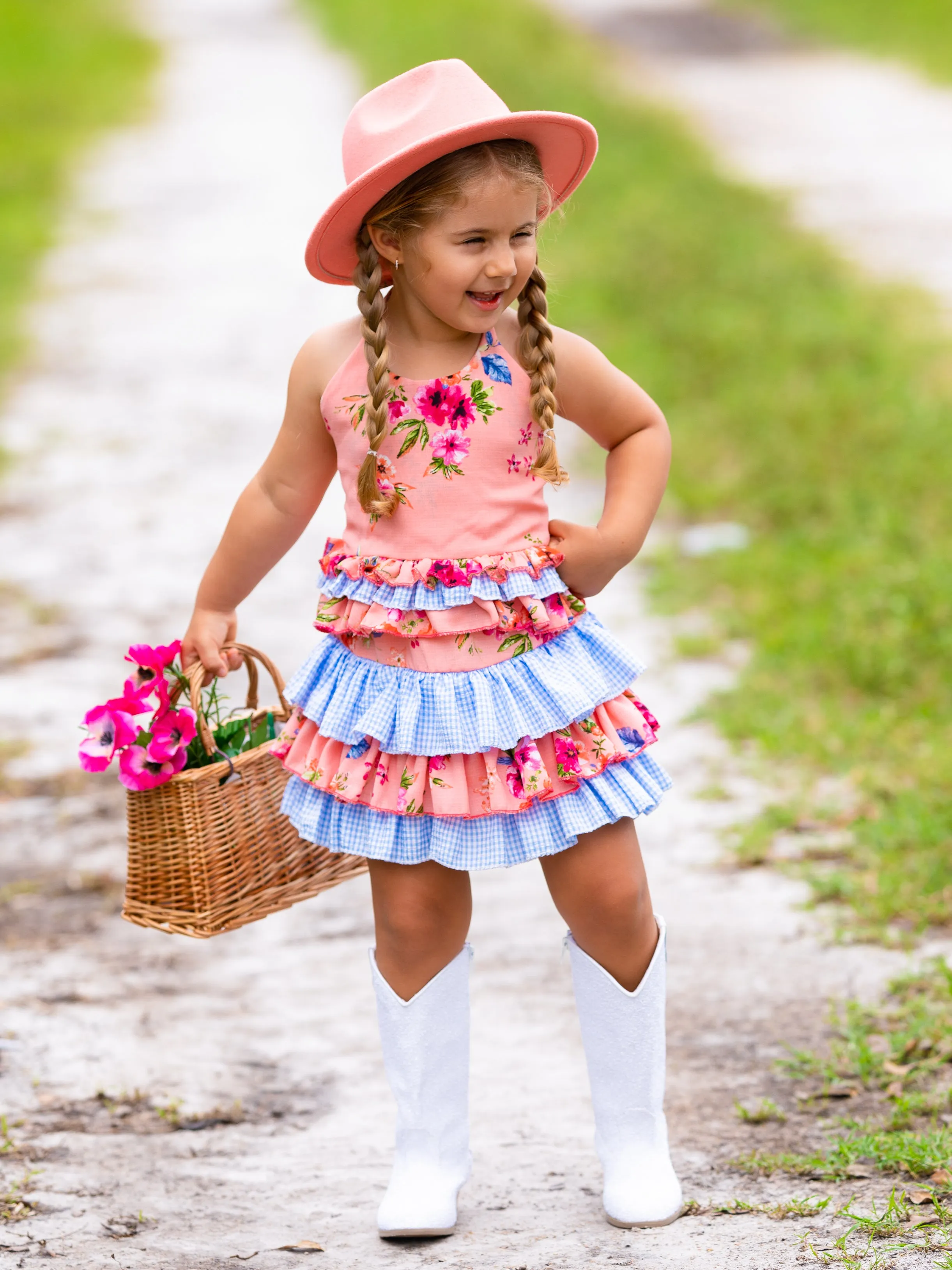 Always Better Together Ruffled Halter Skirt Set