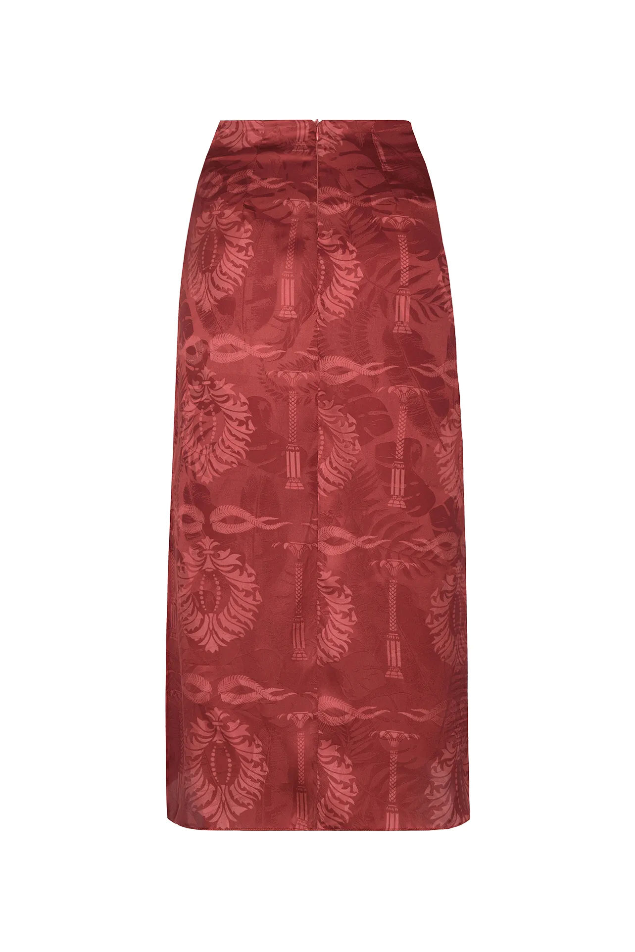 Amaime Jacquard Midi Skirt / Wine