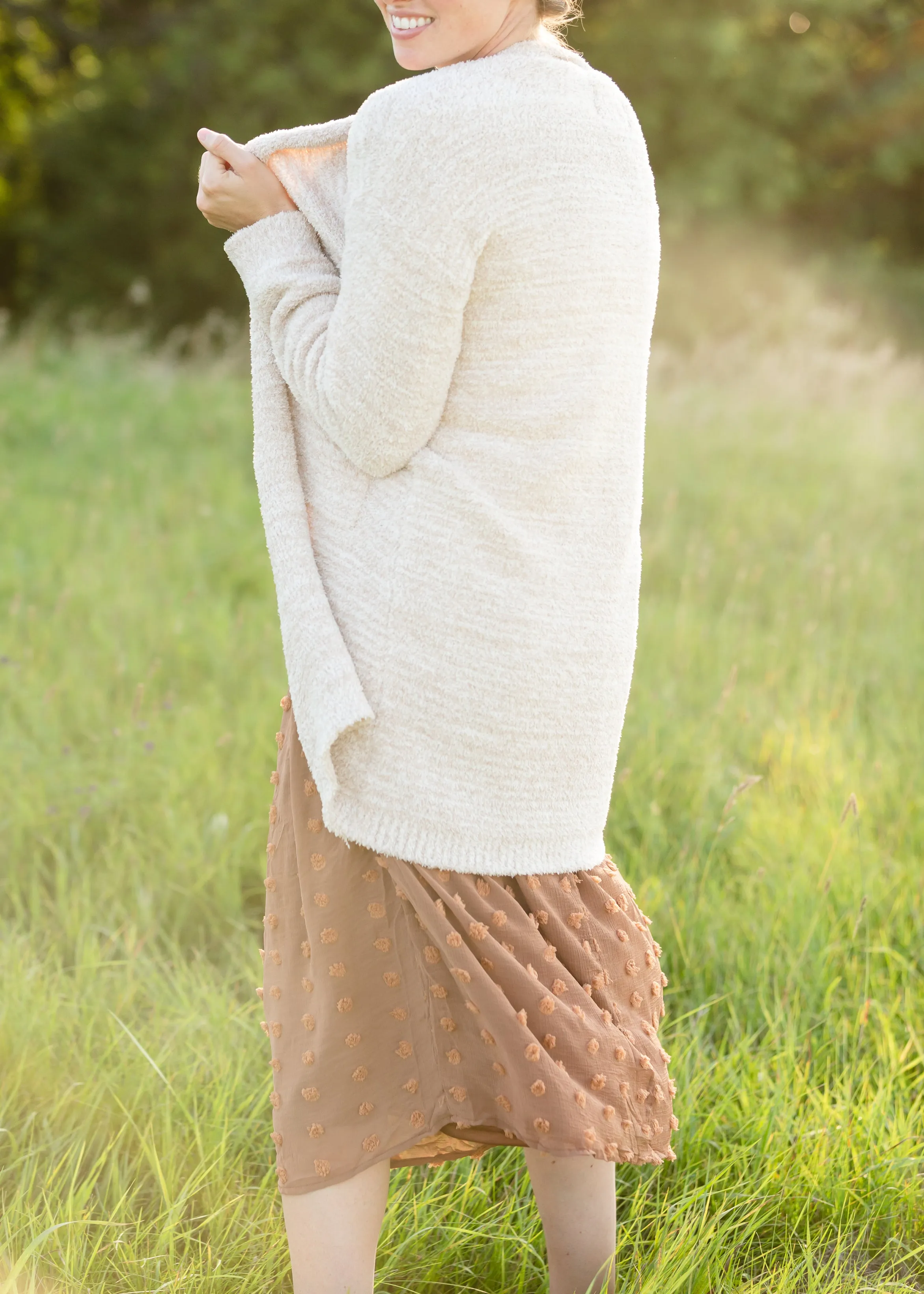 Amaya Cozy Long Taupe Cardigan - FINAL SALE