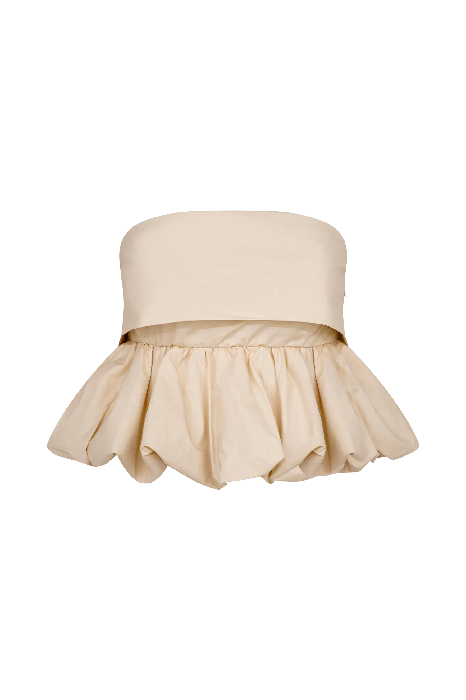 Amirah Strapless Bubble Crop Top - Nude