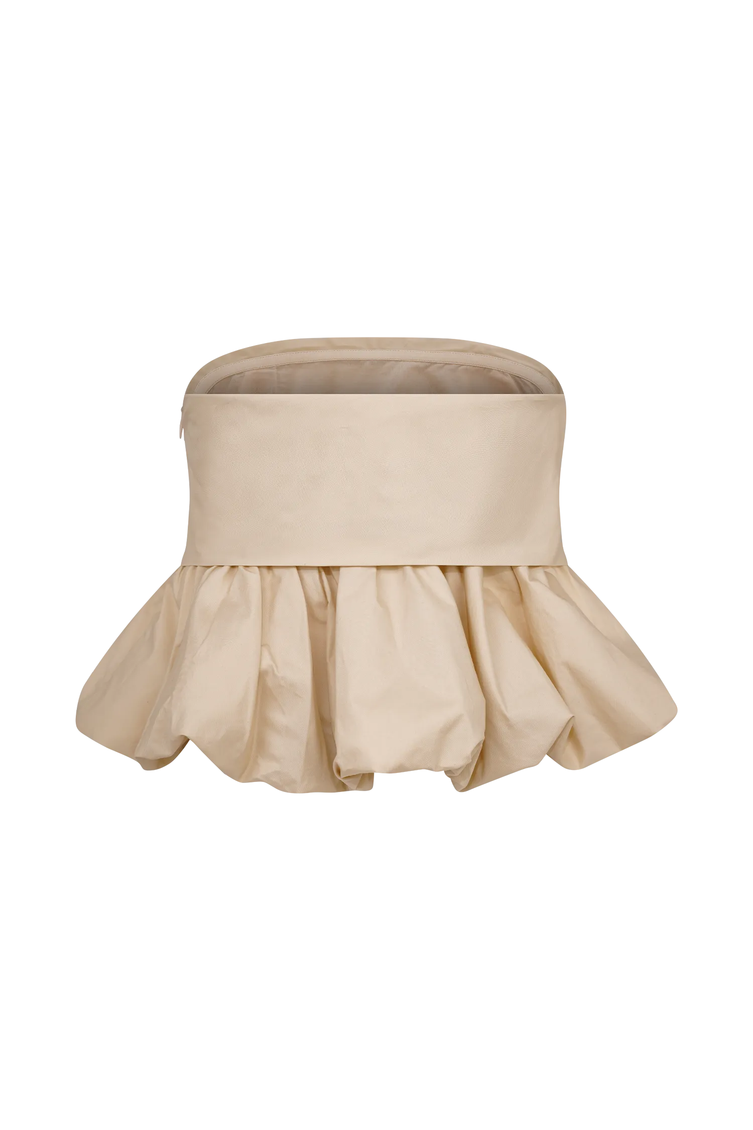 Amirah Strapless Bubble Crop Top - Nude