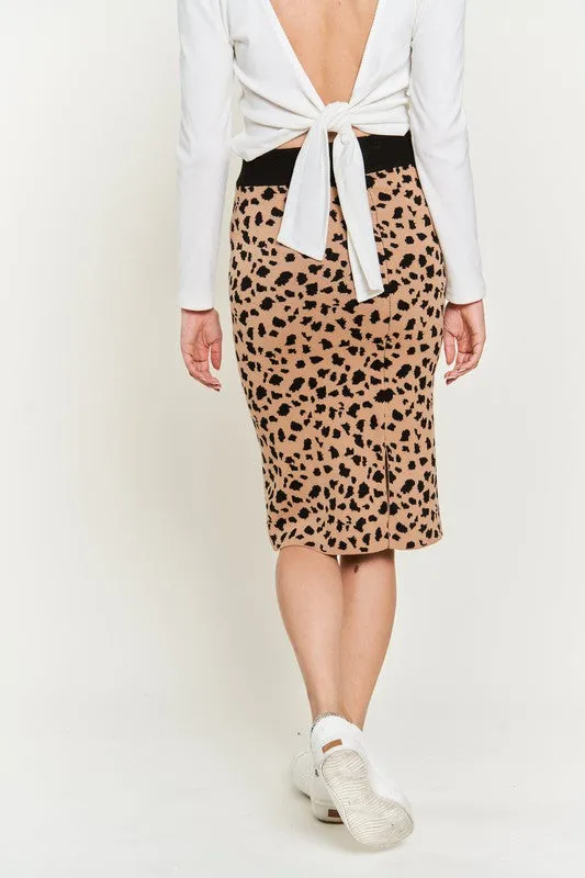 ANIMAL PRINT SWEATER SKIRTS KRS5026-2P