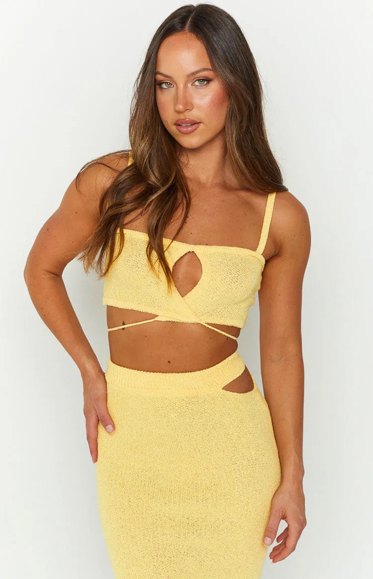 Annabella Yellow Crop Top