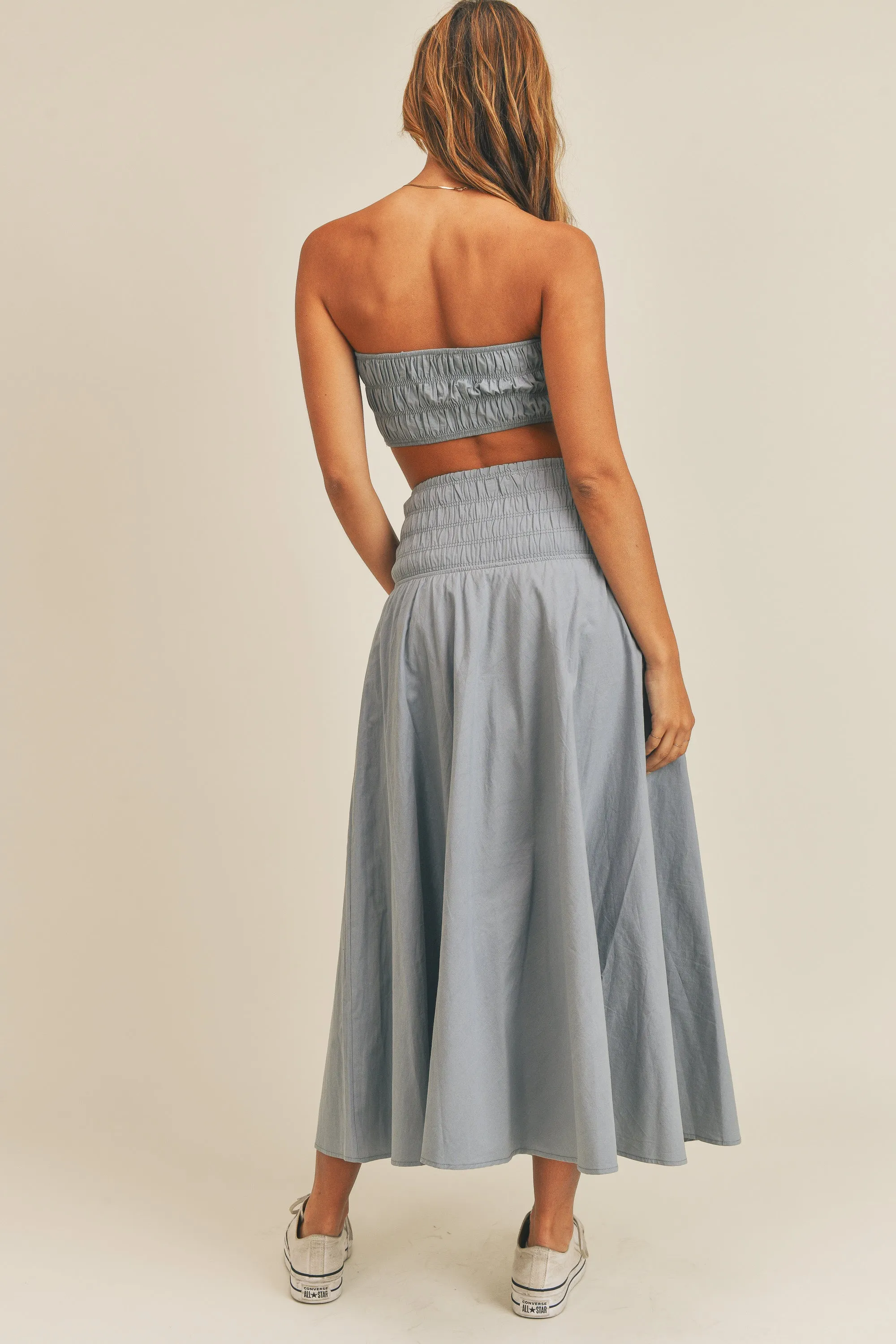 ANNALISE SMOCKED TUBE TOP & MIDI SKIRT