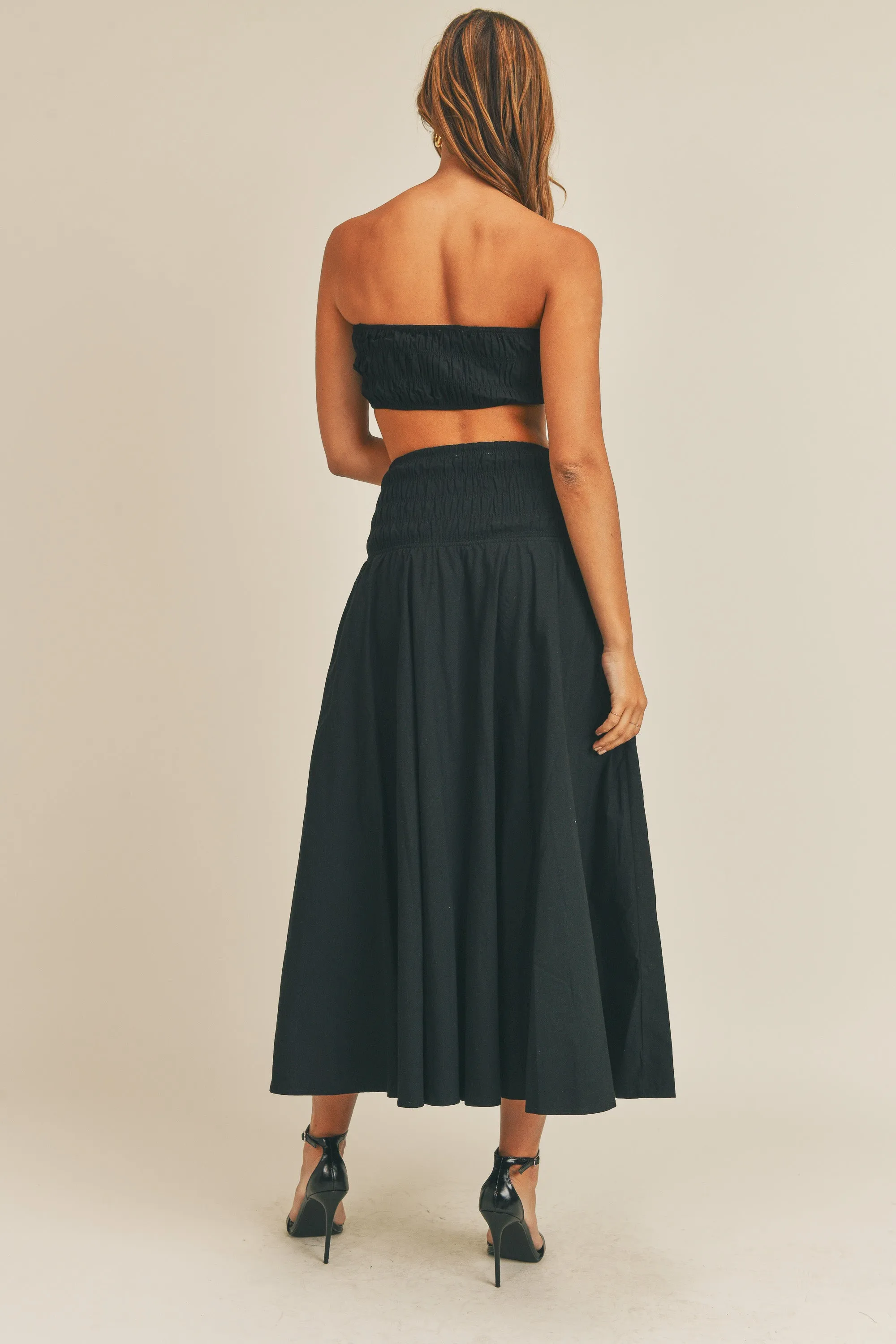 ANNALISE SMOCKED TUBE TOP & MIDI SKIRT