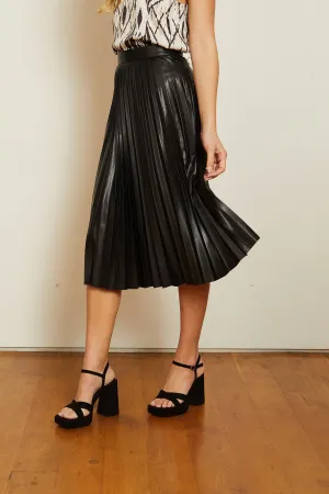 Annette Black Vegan Leather Skirt