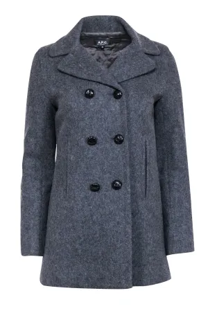 A.P.C. - Grey Wool Peacoat Sz 2