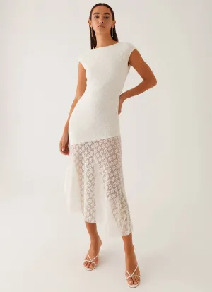 Arielle Open Back Midi Dress - White