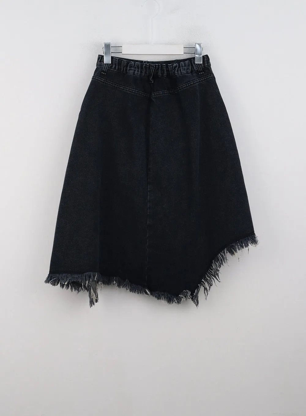 Asymmetrical Denim Midi Skirt CN329