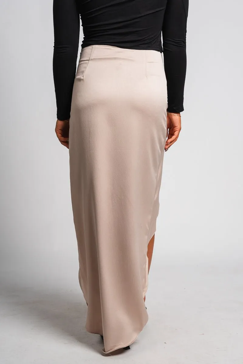 Asymmetrical midi skirt champagne