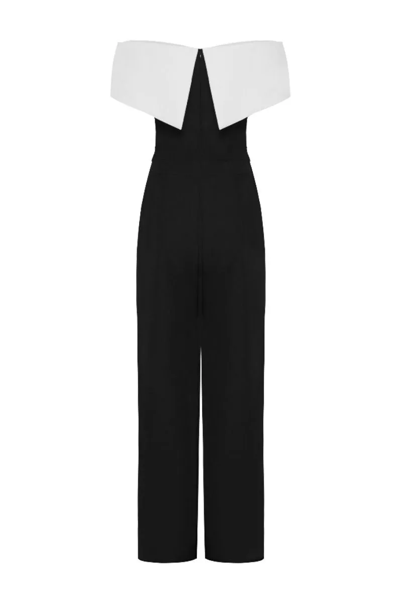 BABY BLACK OFF-SHOULDER JUMPSUIT