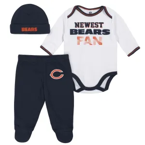 Baby Boys Chicago Bears 3-Piece Bodysuit, Pant and Cap Set