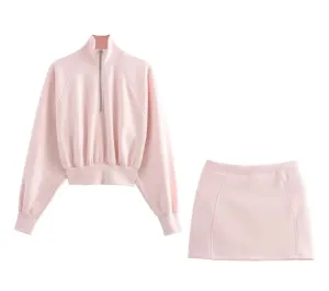 Baby pink set skirt and sweater