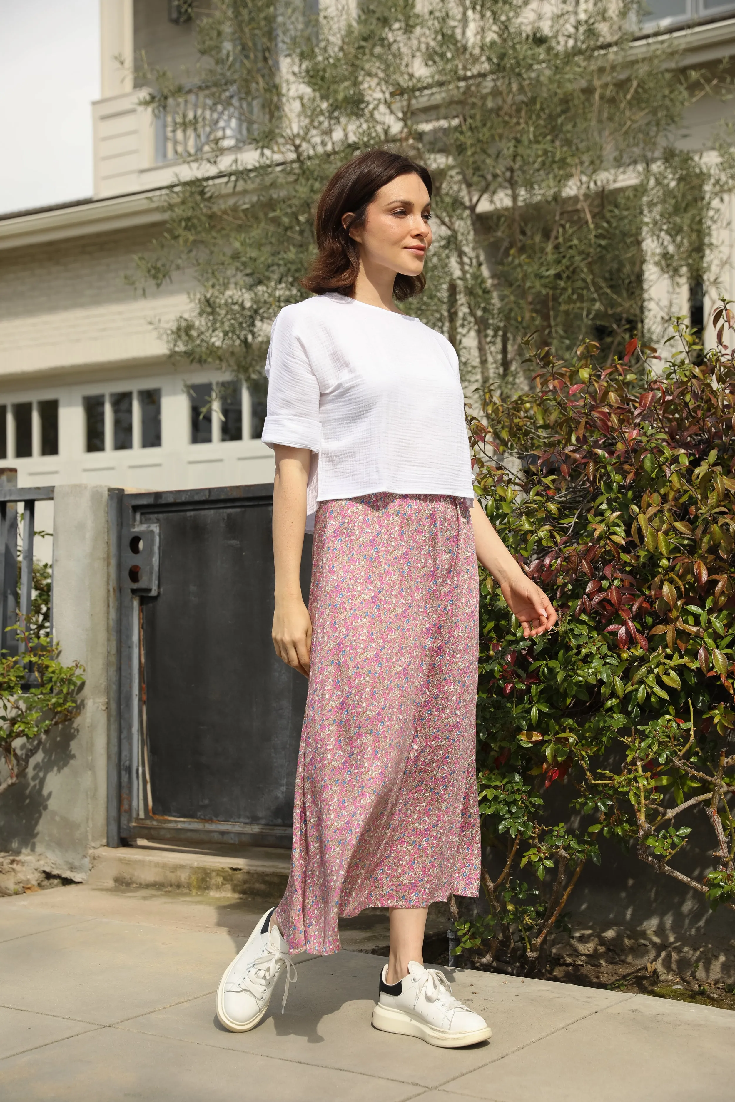 Basic Printed Skirt, Midi