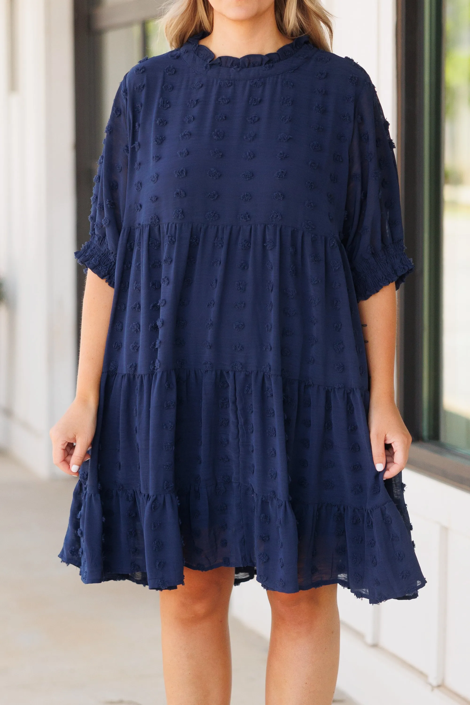 Be My Guide Dress, Navy