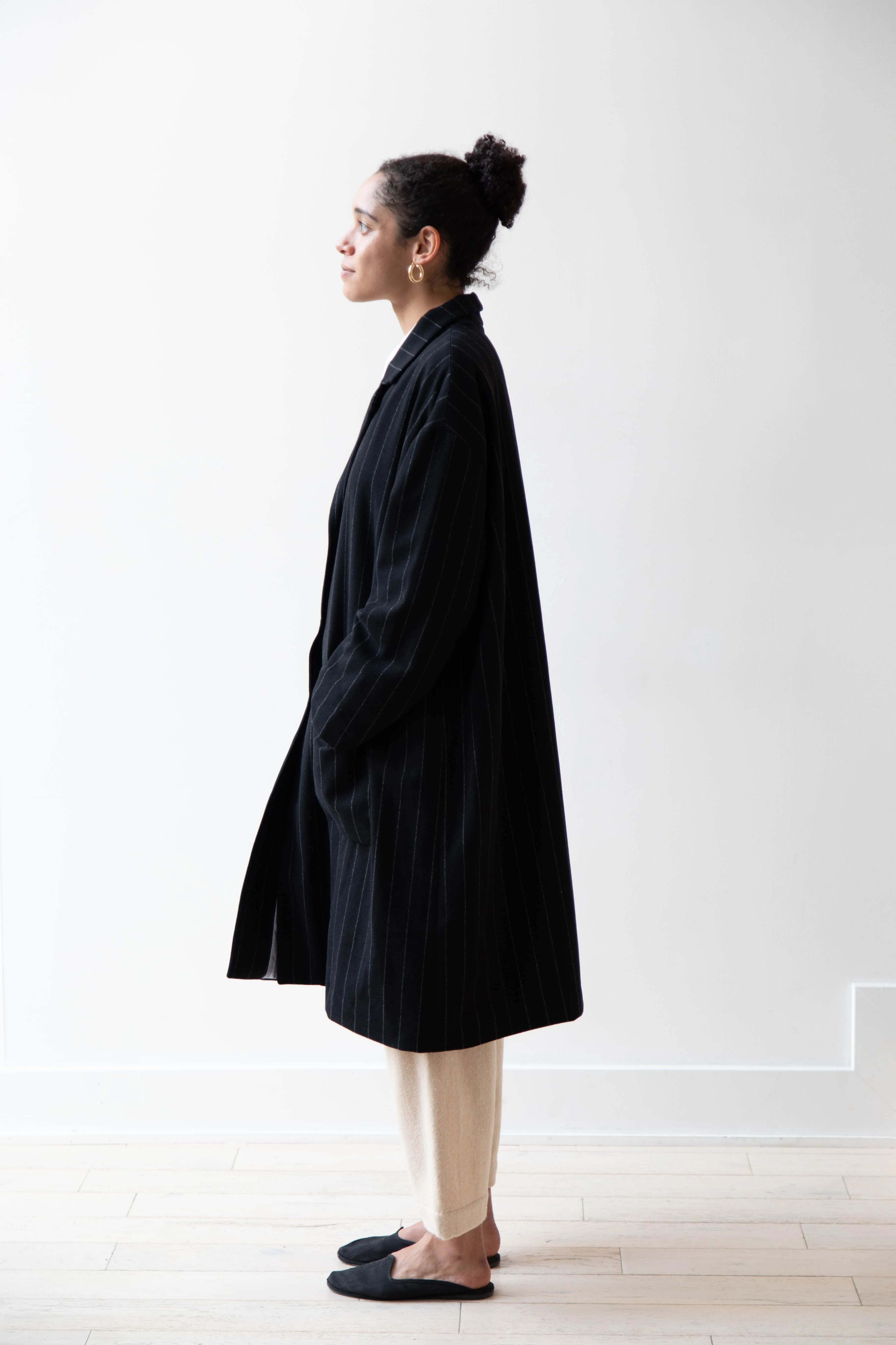 Bergfabel Moon Coat in Striped Cashmere