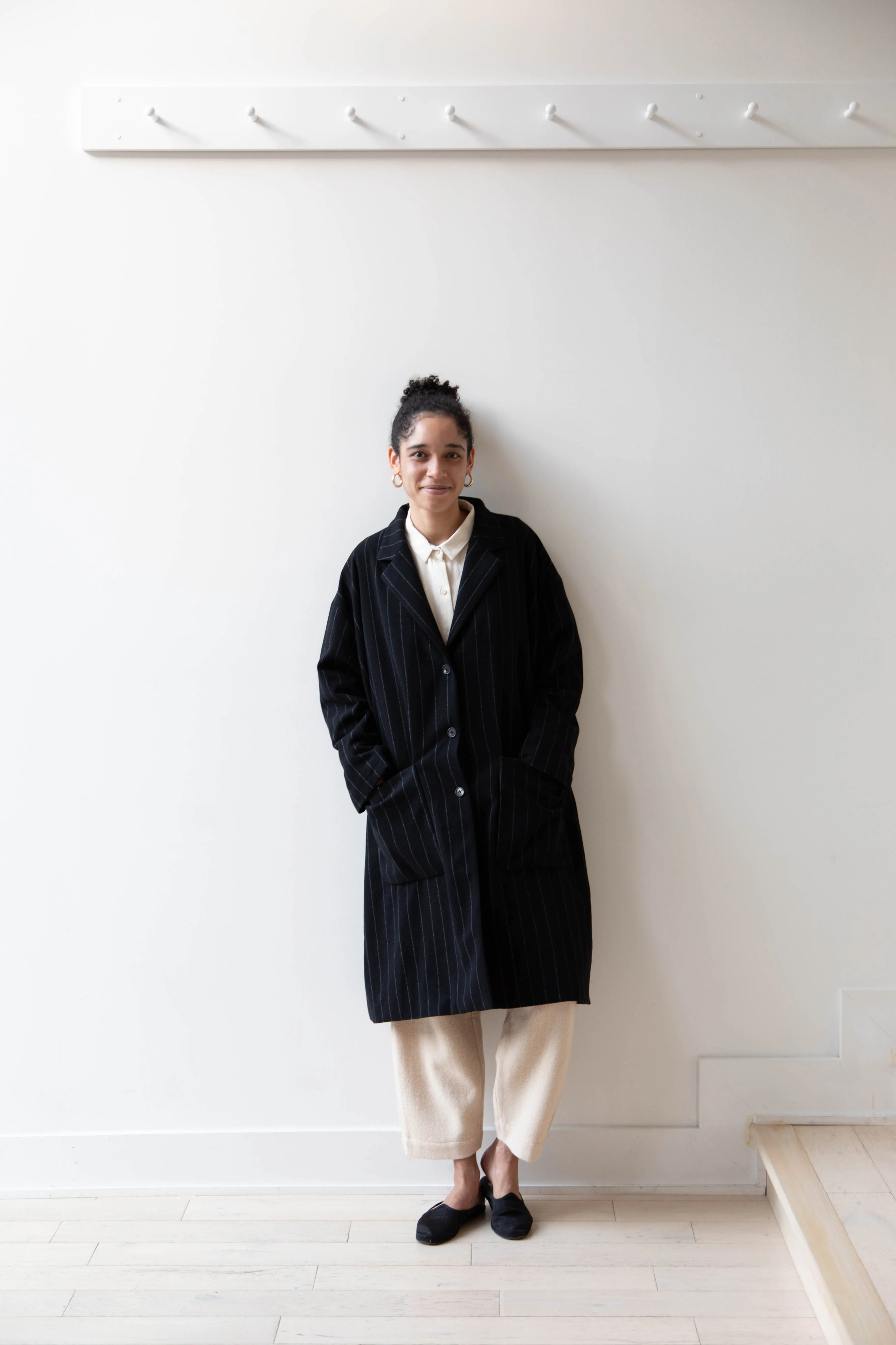 Bergfabel Moon Coat in Striped Cashmere