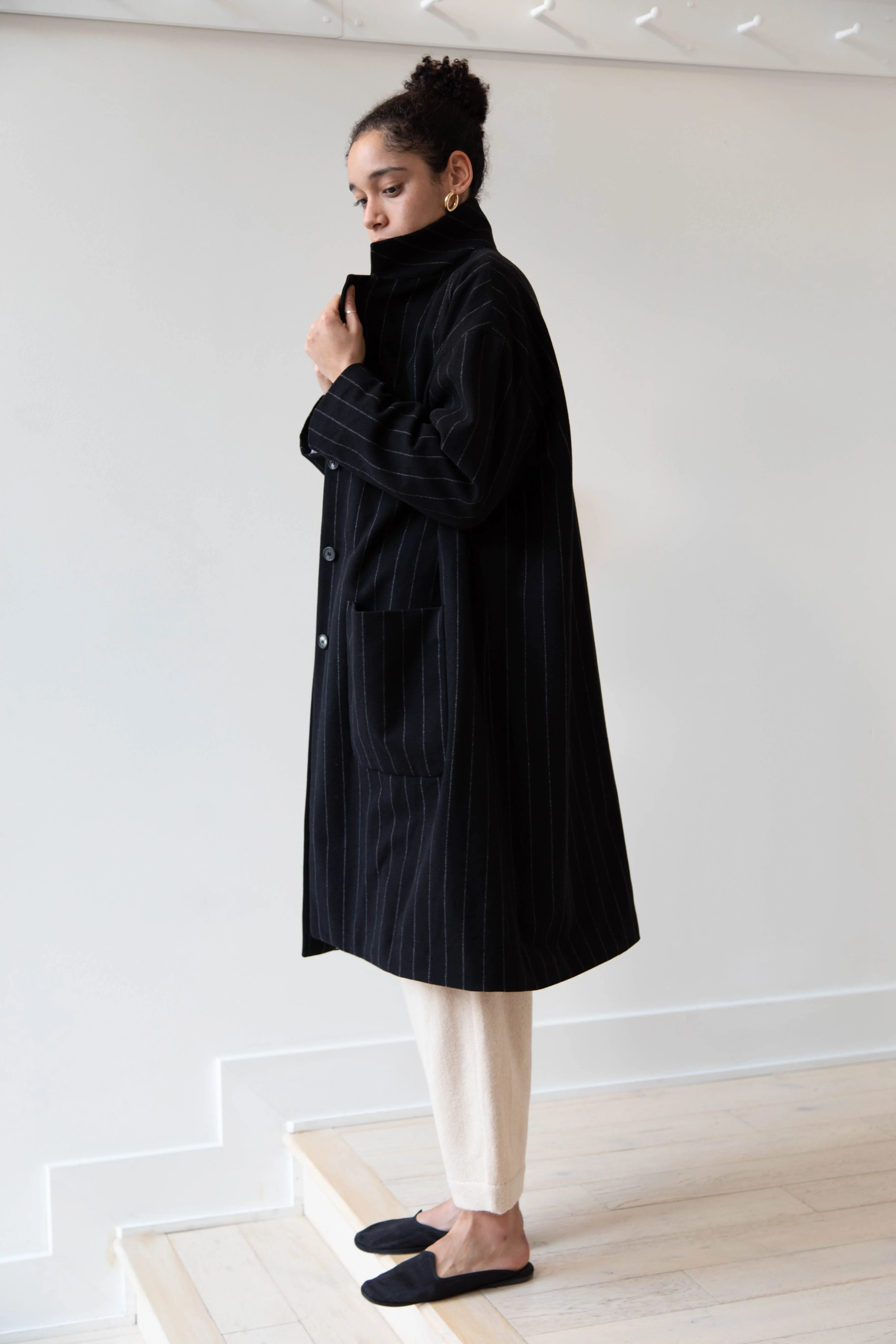 Bergfabel Moon Coat in Striped Cashmere