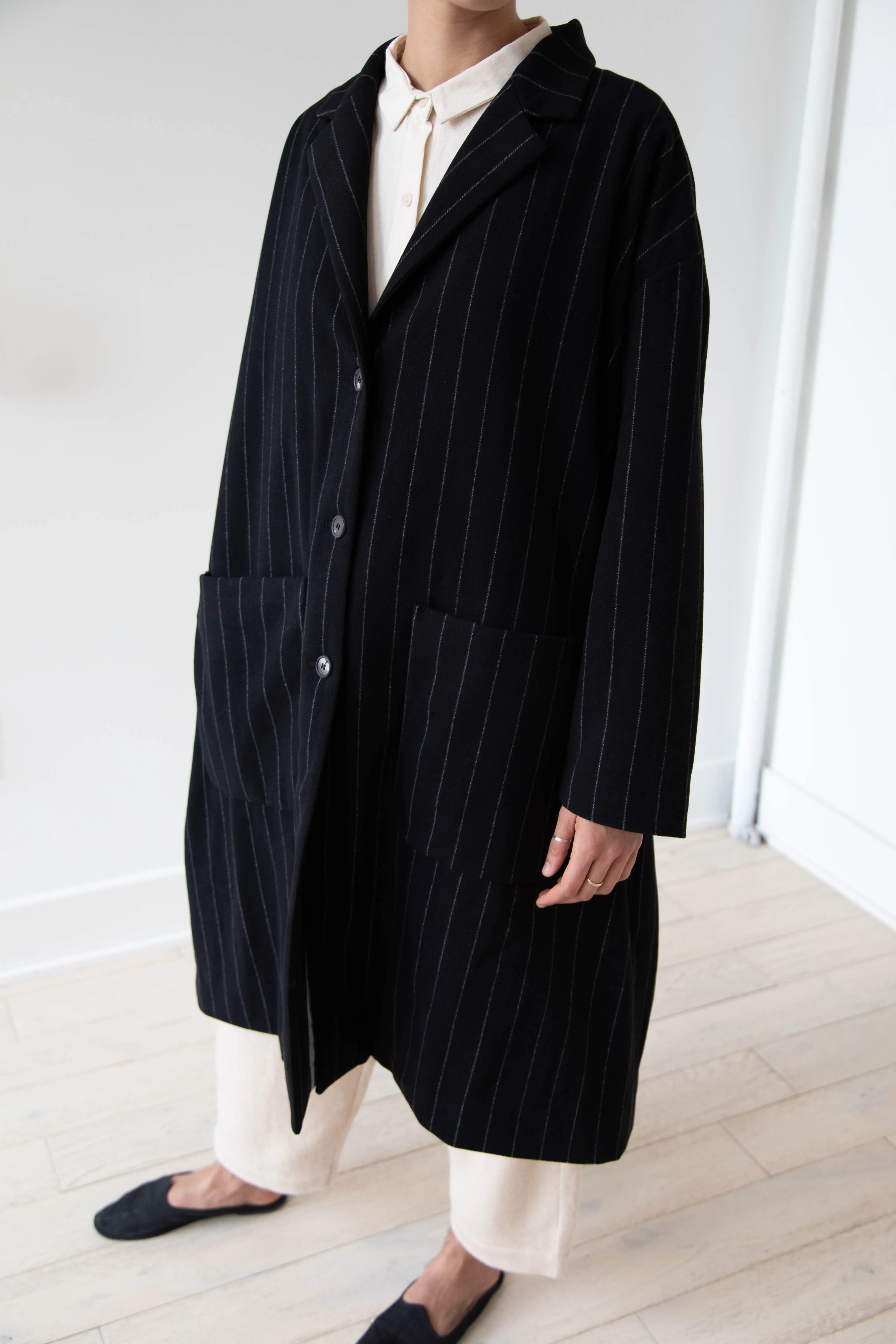 Bergfabel Moon Coat in Striped Cashmere