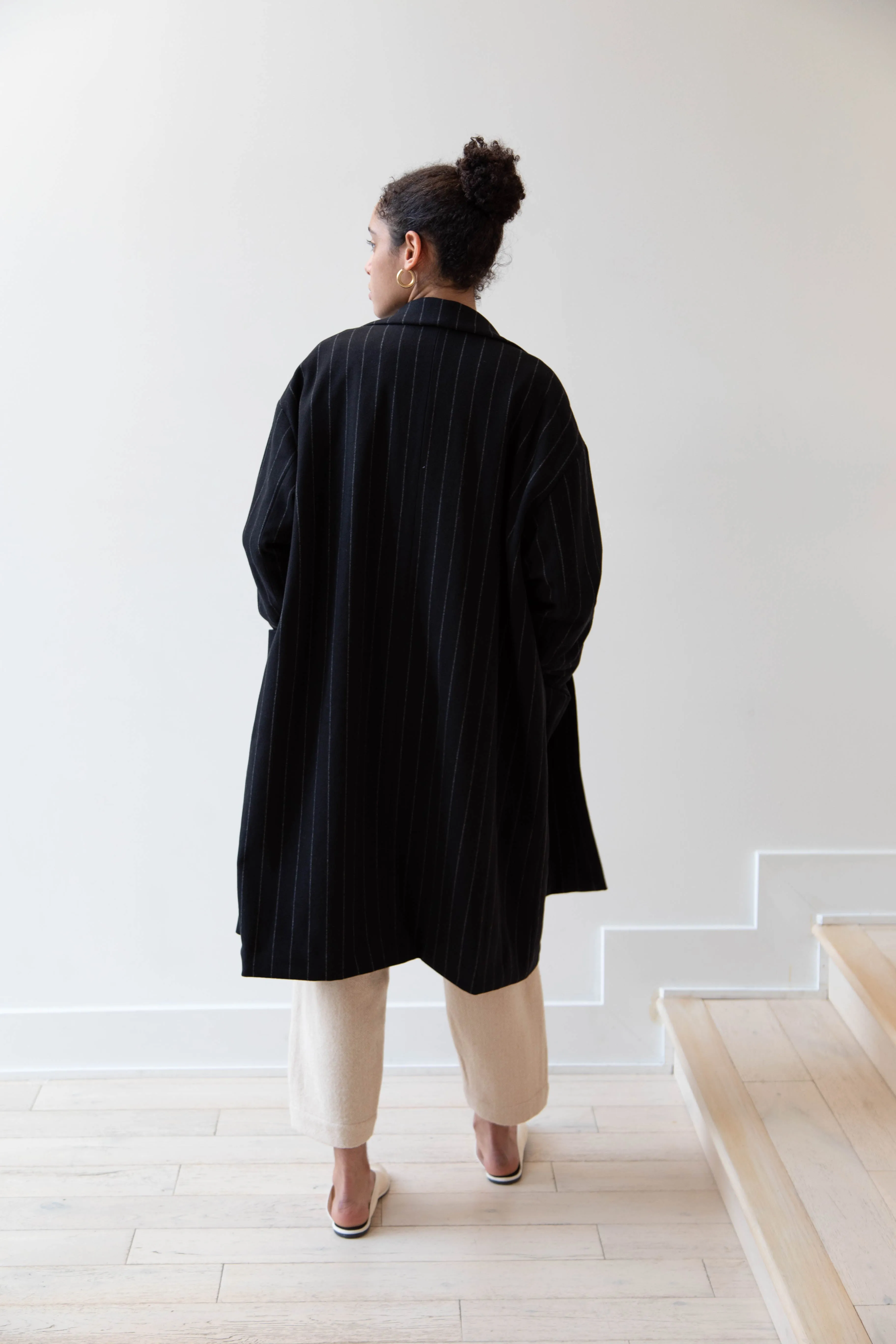 Bergfabel Moon Coat in Striped Cashmere