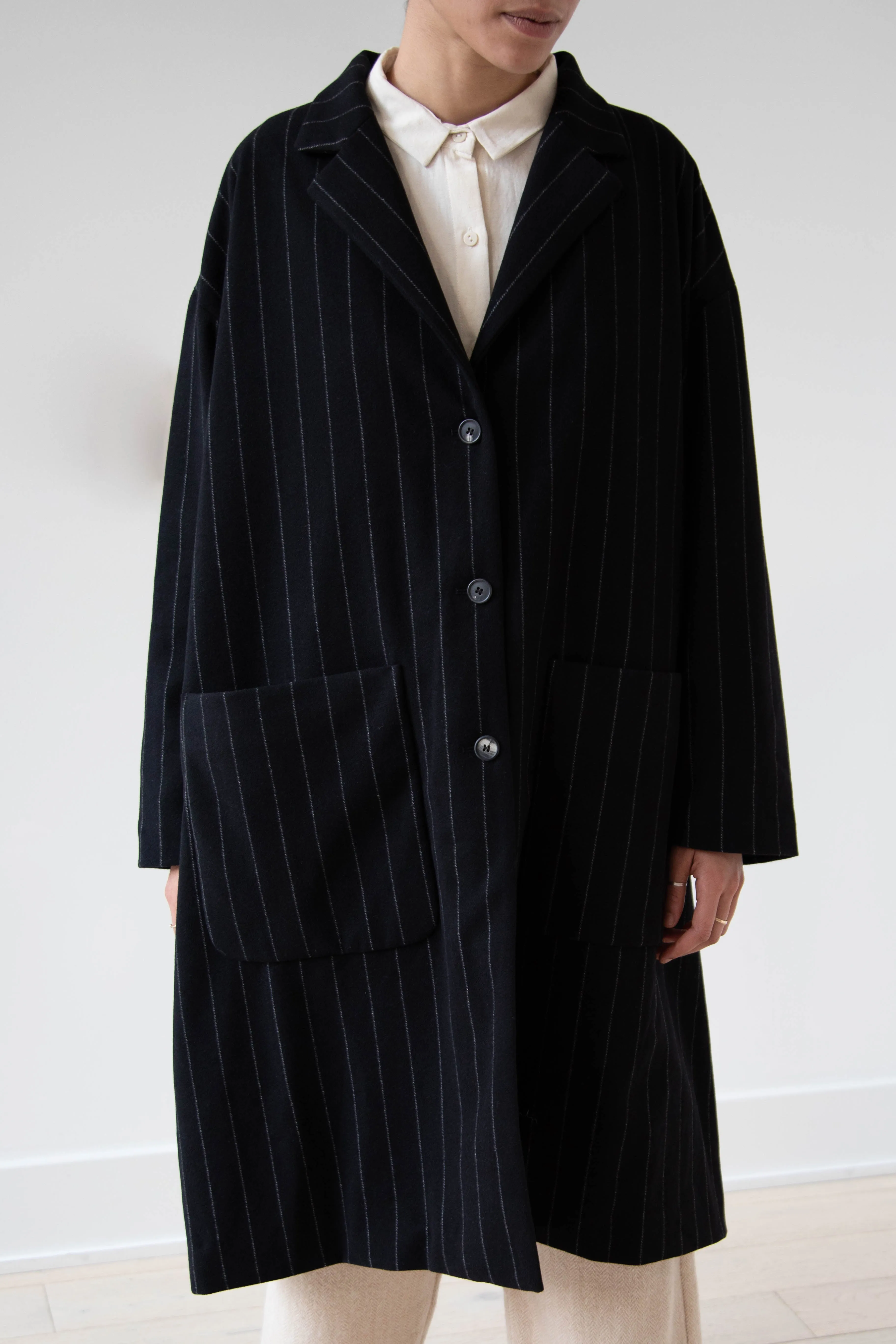 Bergfabel Moon Coat in Striped Cashmere