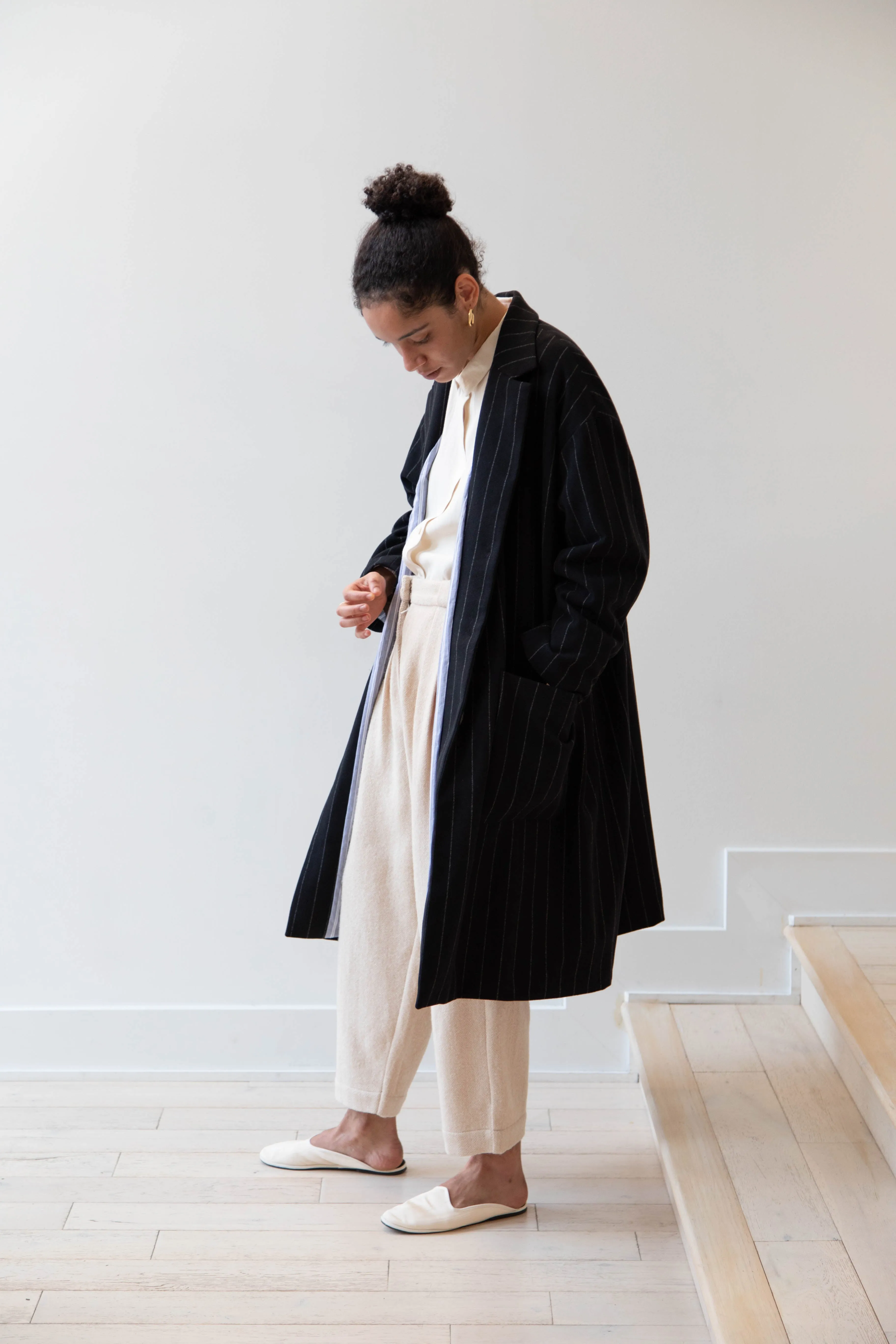 Bergfabel Moon Coat in Striped Cashmere