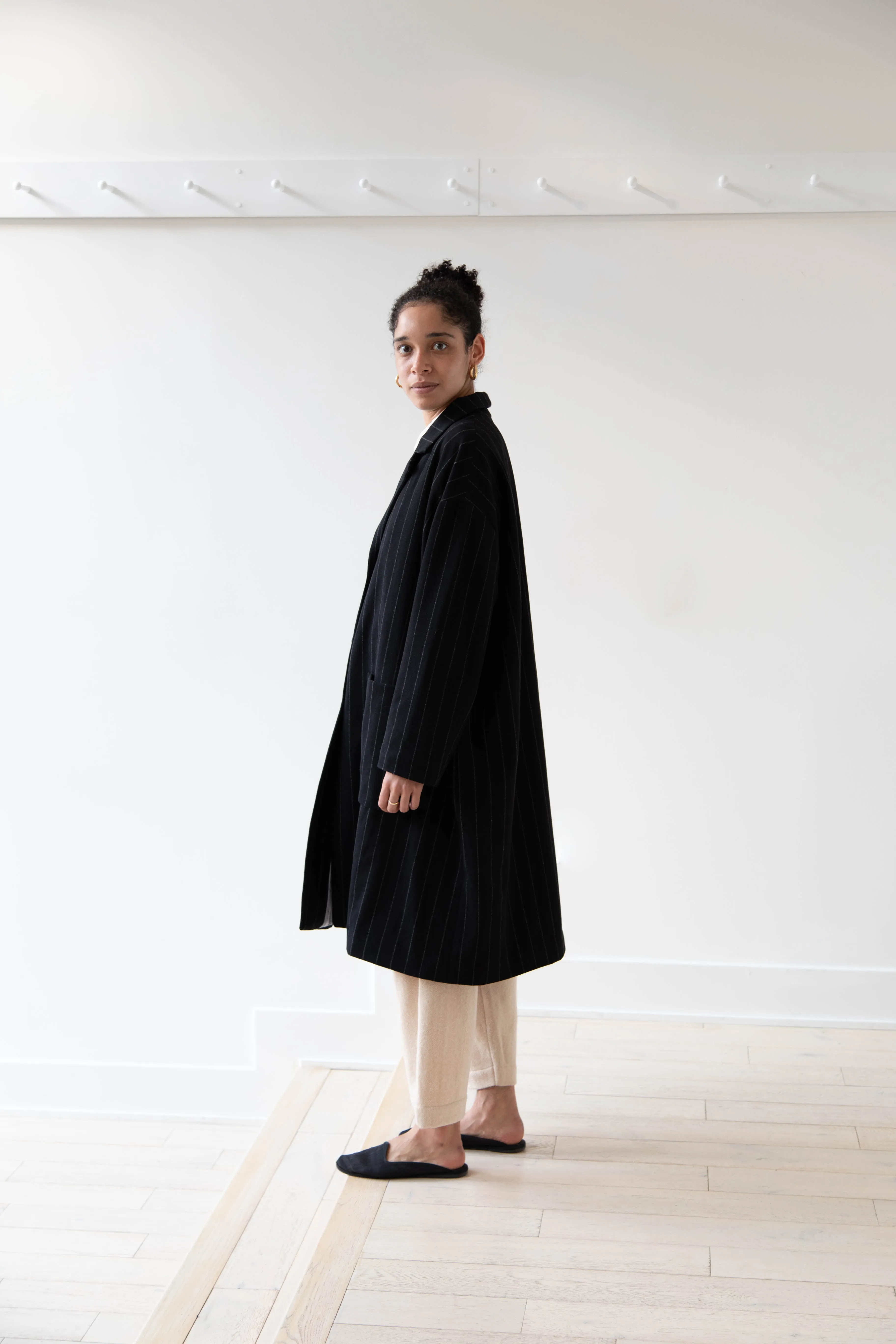 Bergfabel Moon Coat in Striped Cashmere