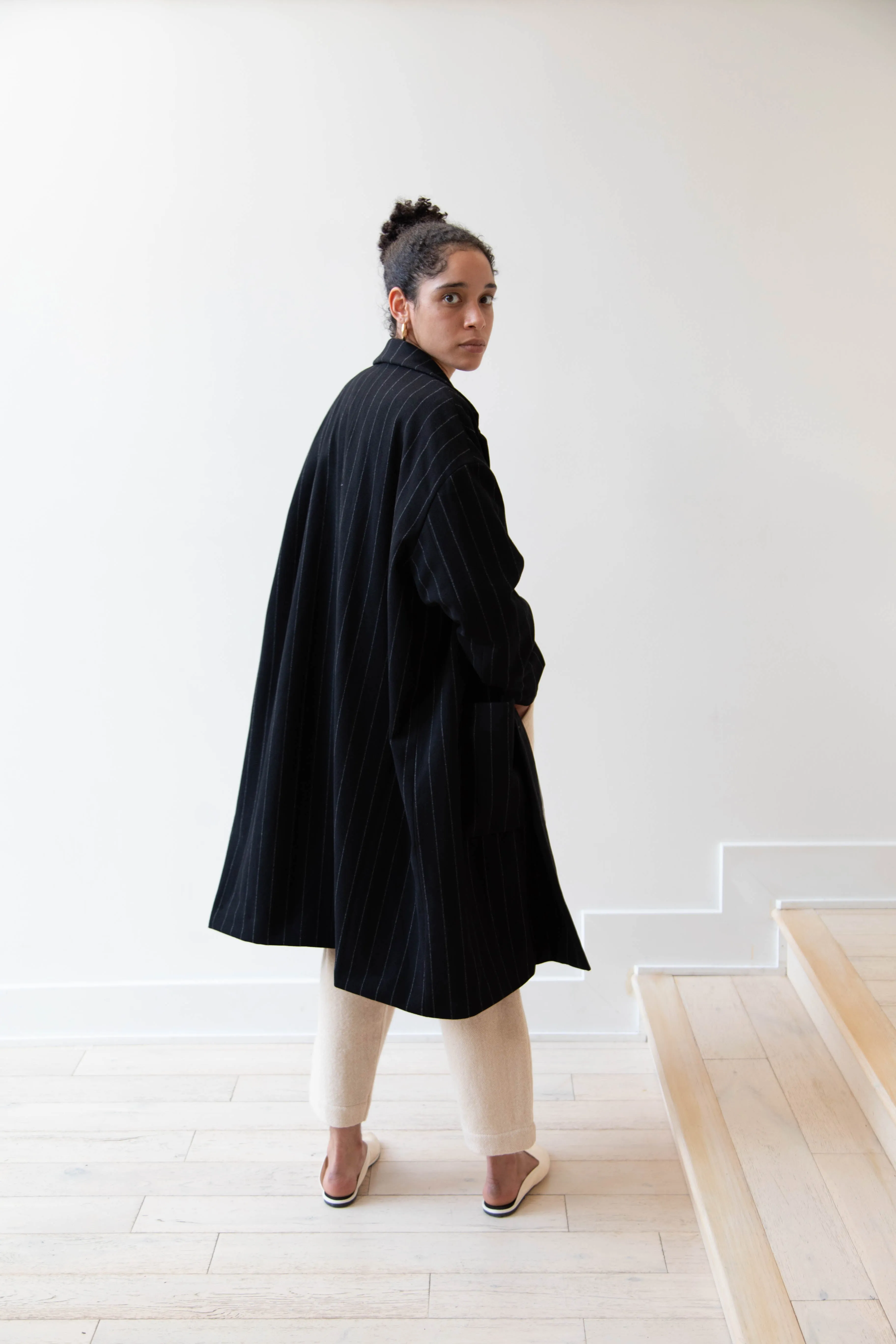 Bergfabel Moon Coat in Striped Cashmere