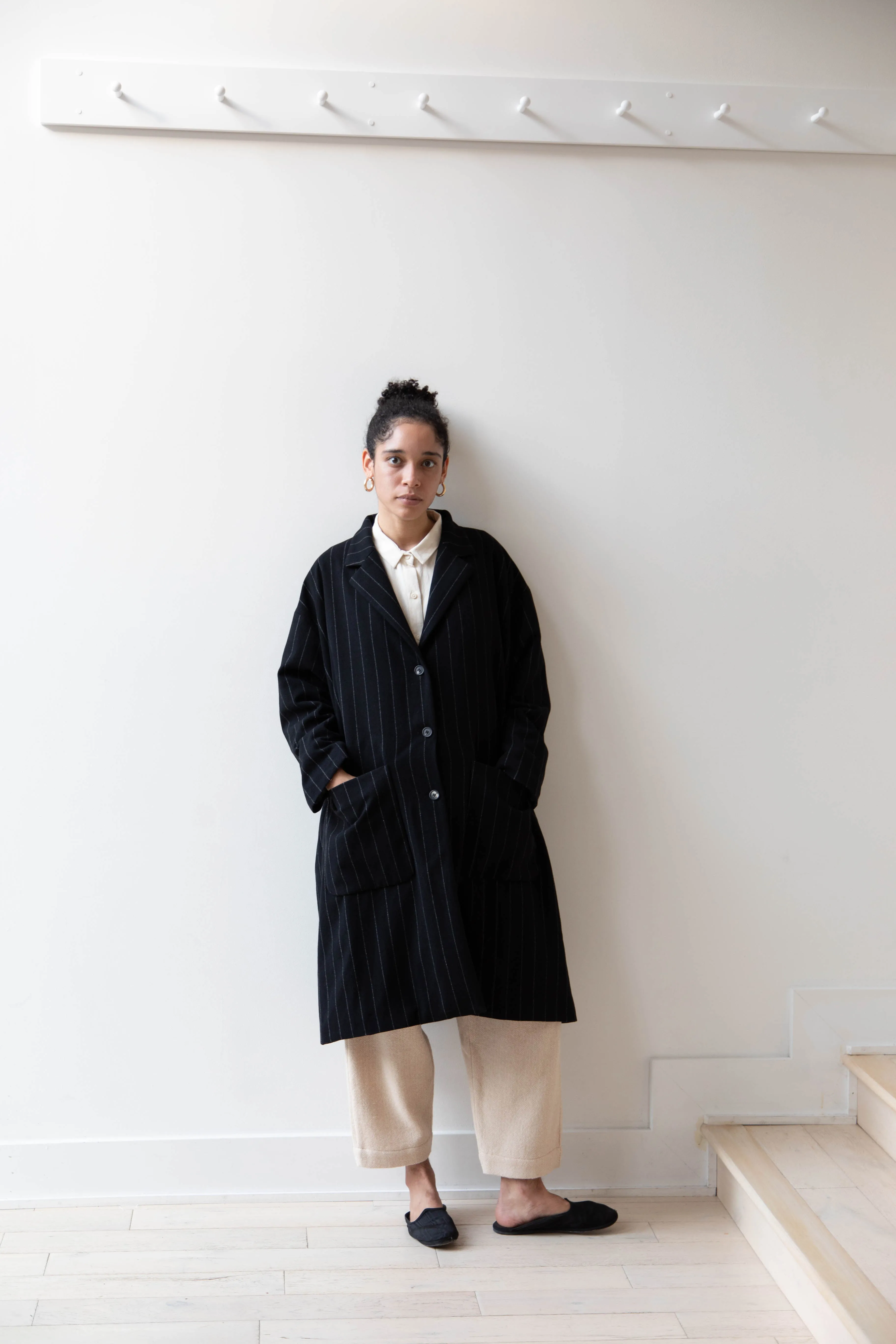 Bergfabel Moon Coat in Striped Cashmere