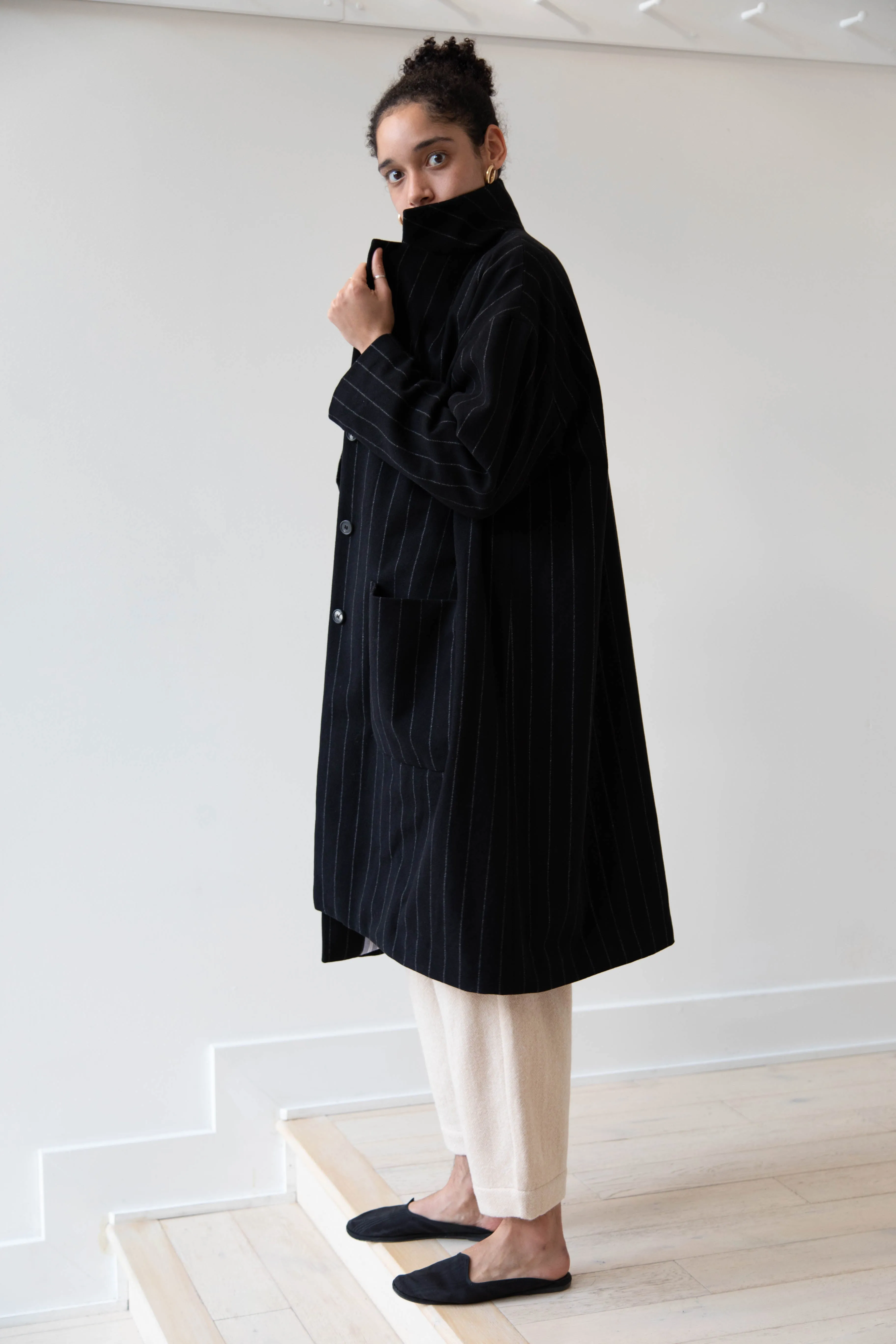 Bergfabel Moon Coat in Striped Cashmere