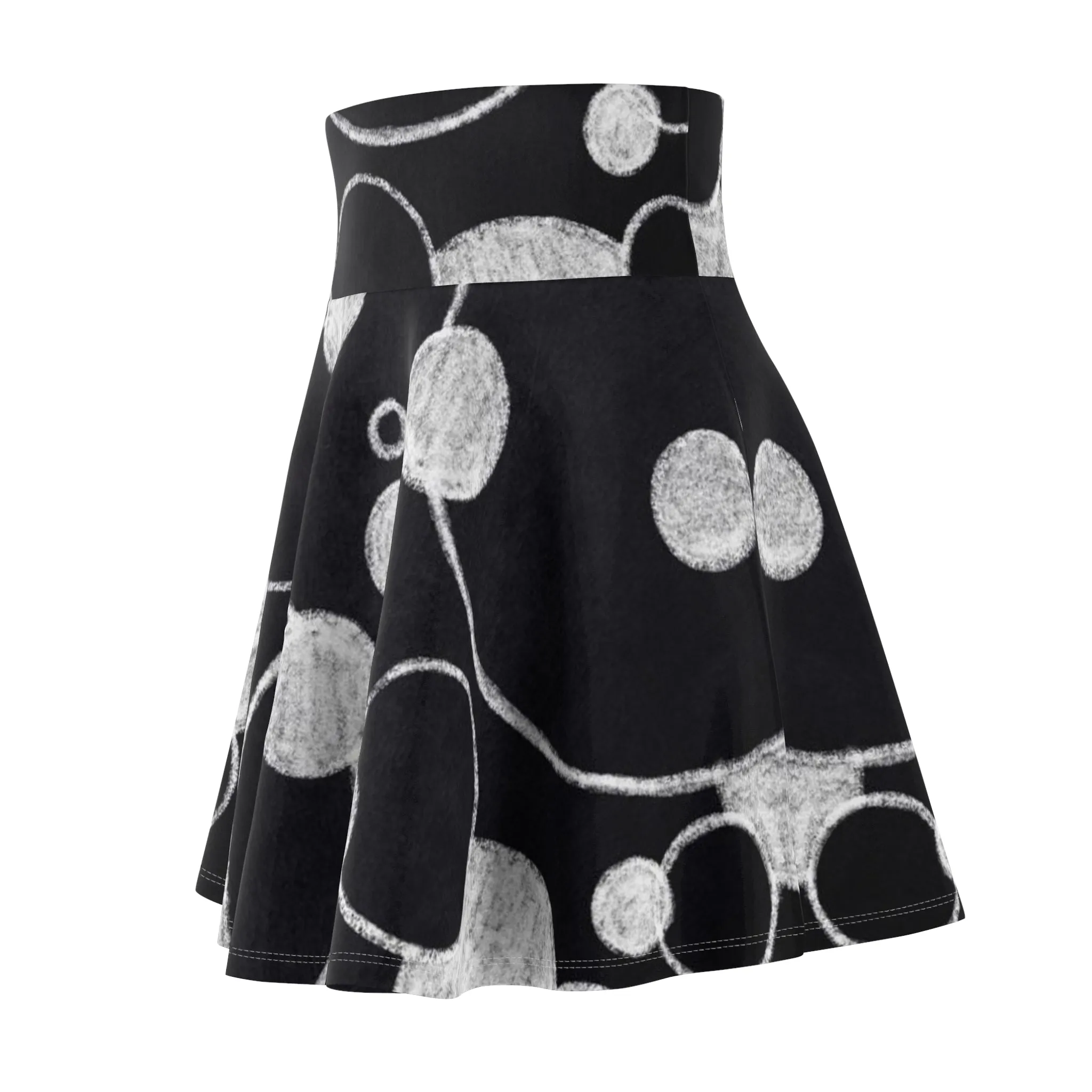 Black Dots - Inovax Woman's Skater Skirt