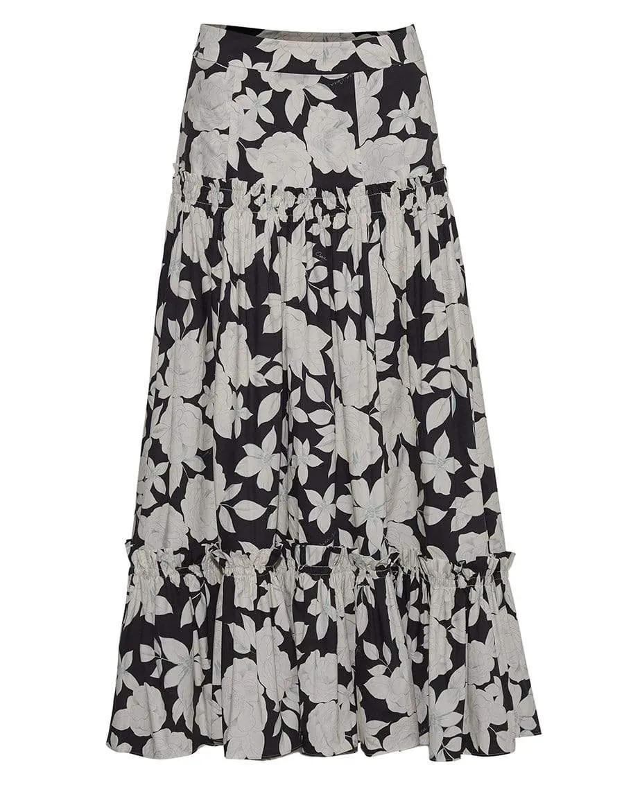 Black Floral Tisbury Skirt