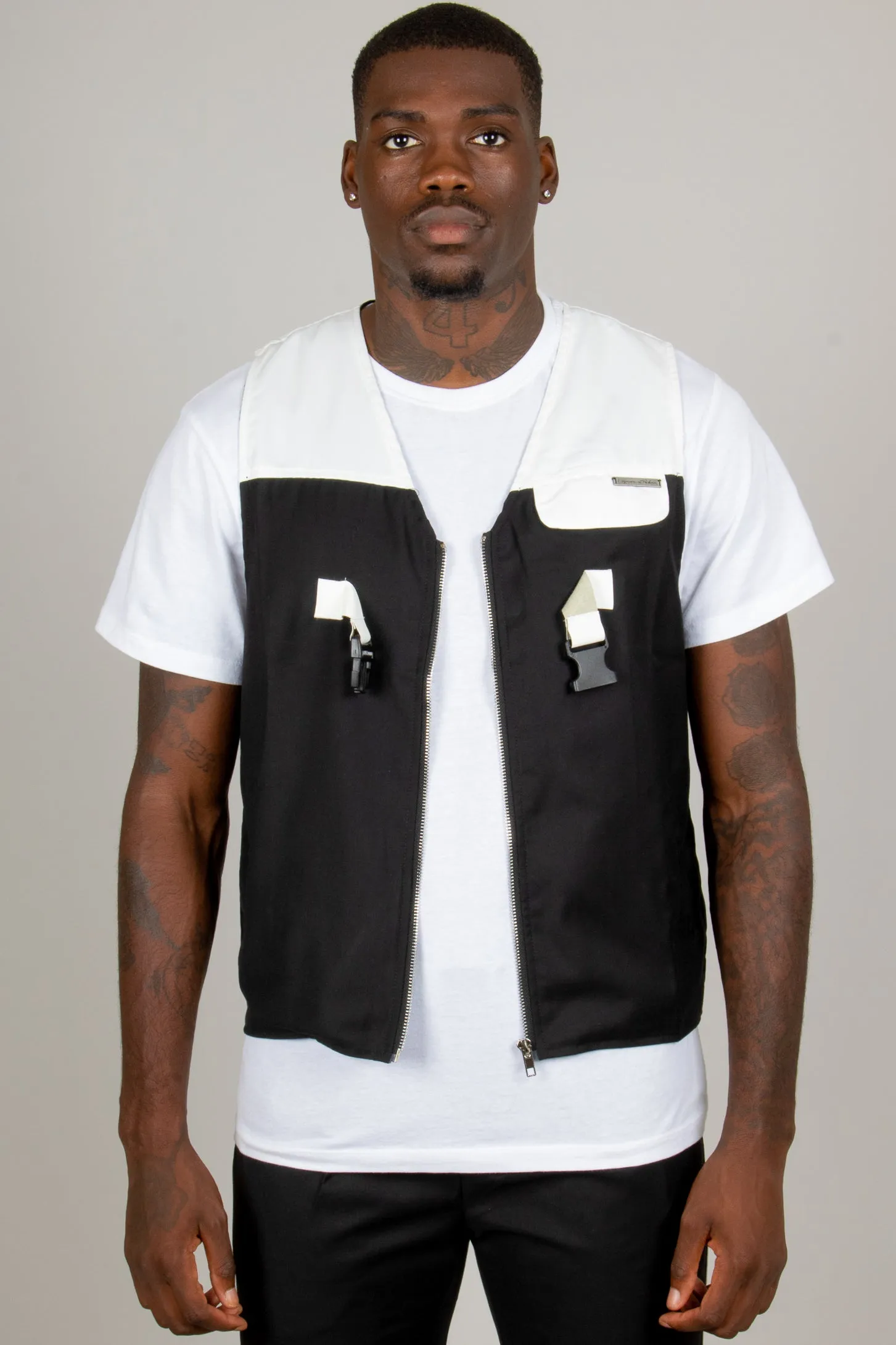 Black Utility Pocket Co-ord Gilet