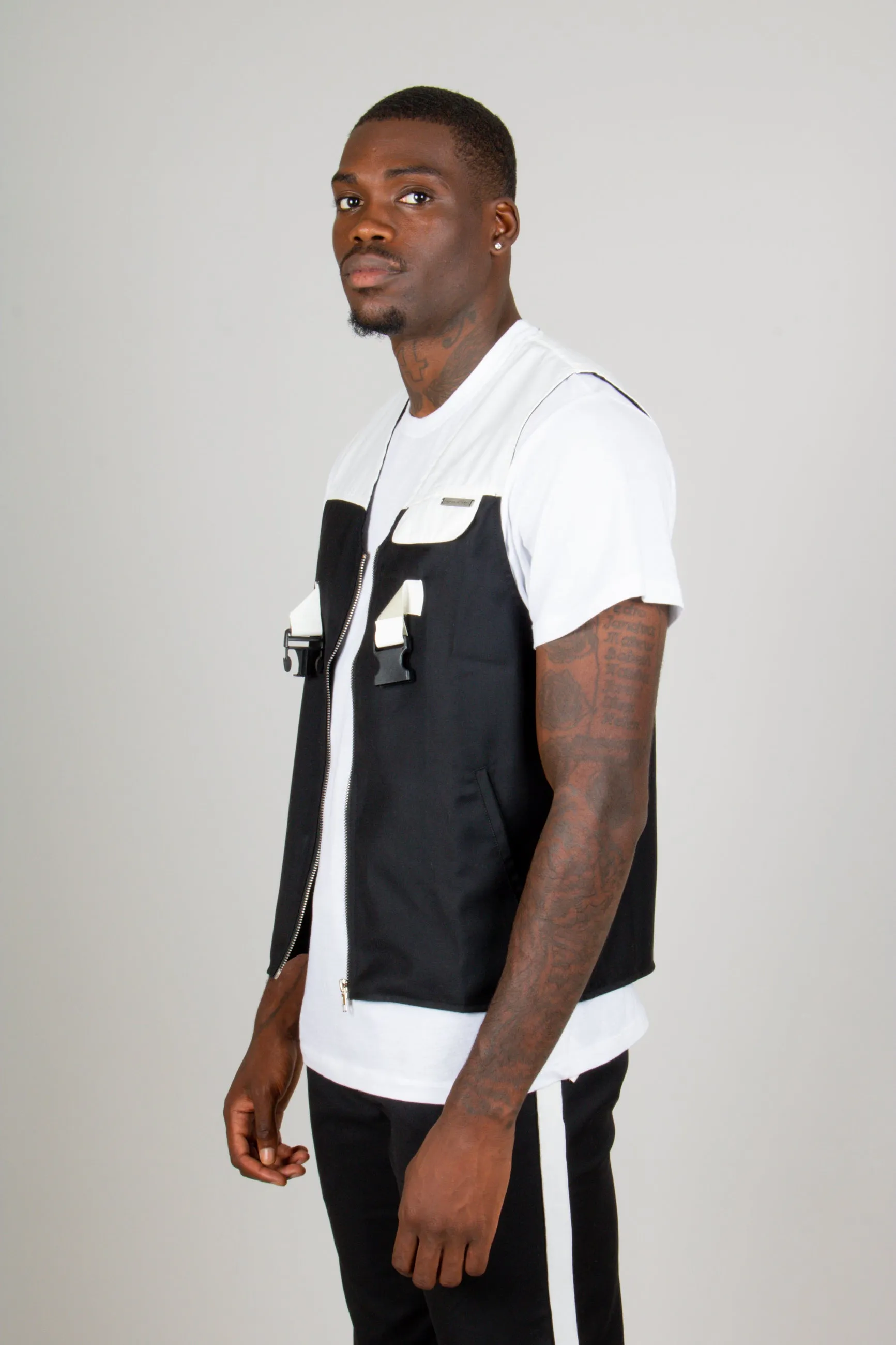 Black Utility Pocket Co-ord Gilet