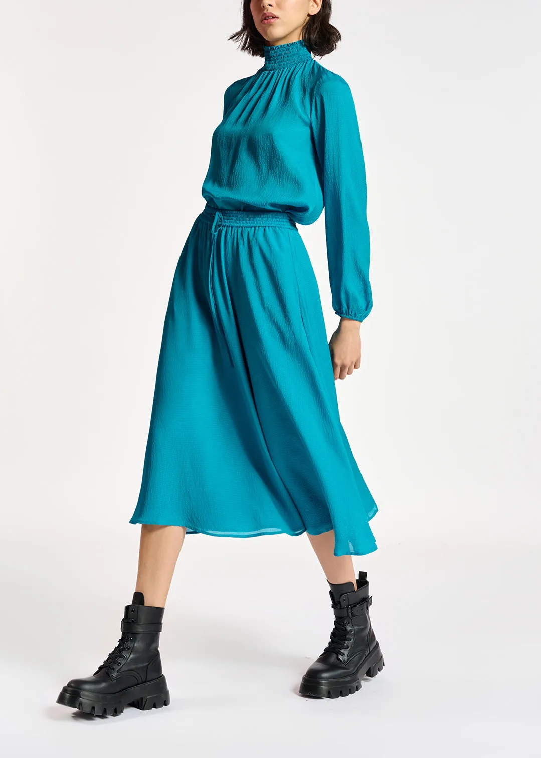 Blue midi skirt