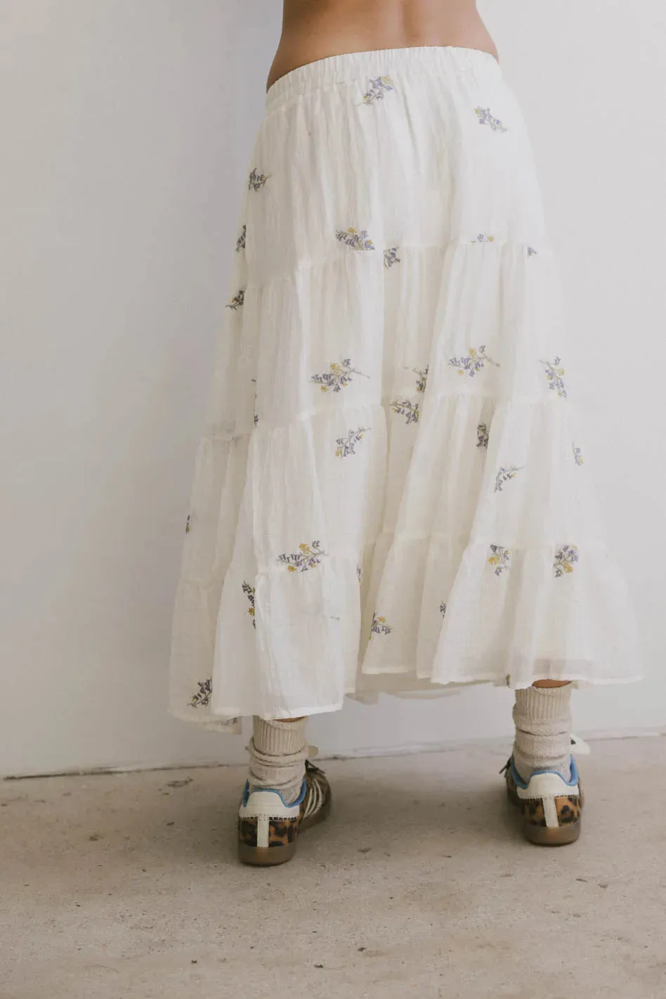 Bluebell Embroidered Midi Skirt - FINAL SALE