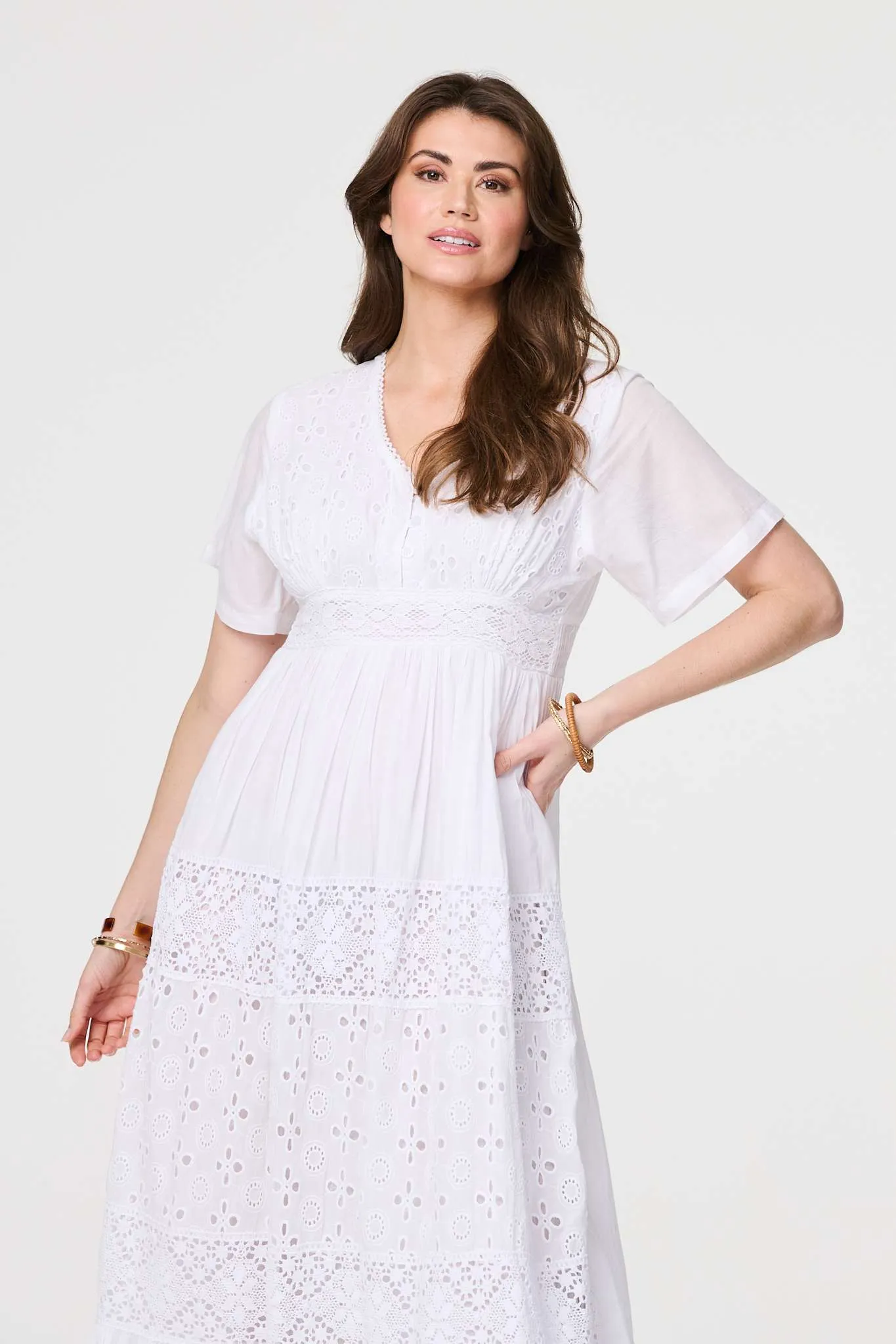 Broderie Anglaise Short Sleeve Dress