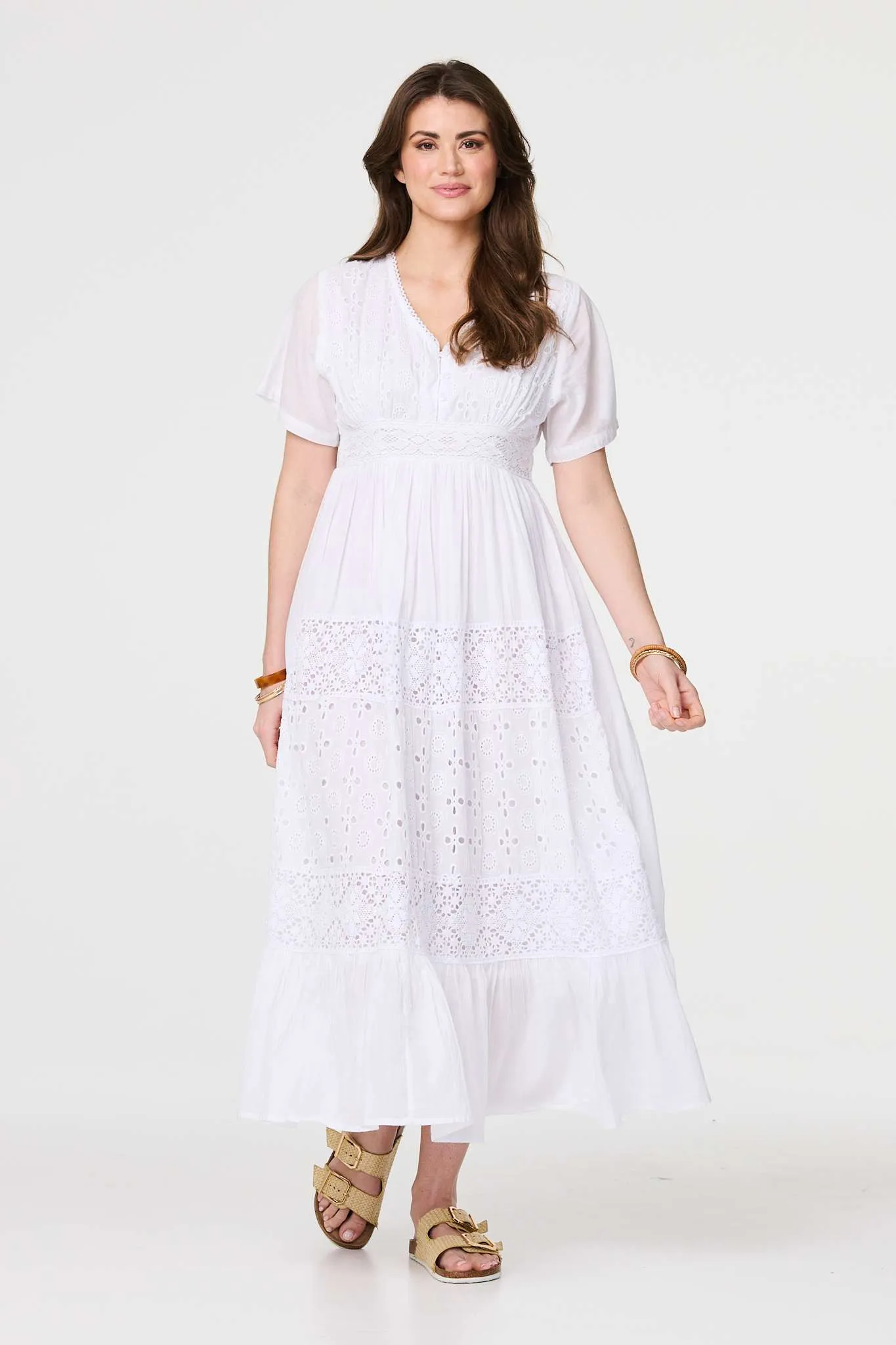 Broderie Anglaise Short Sleeve Dress