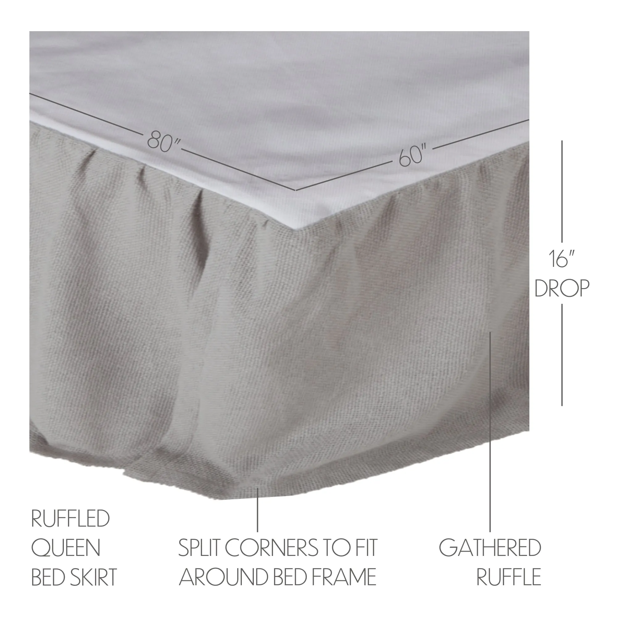 Burlap Ruffled Bed Skirt