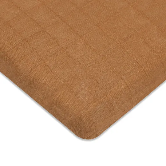 Burnt Sienna Organic Muslin Midi Crib Sheet