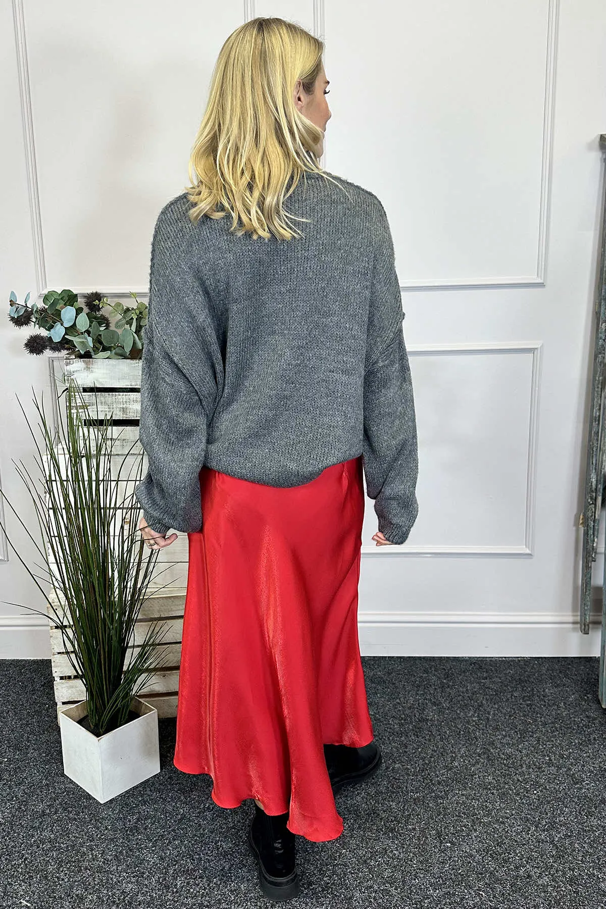 Candace Midi Skirt Red